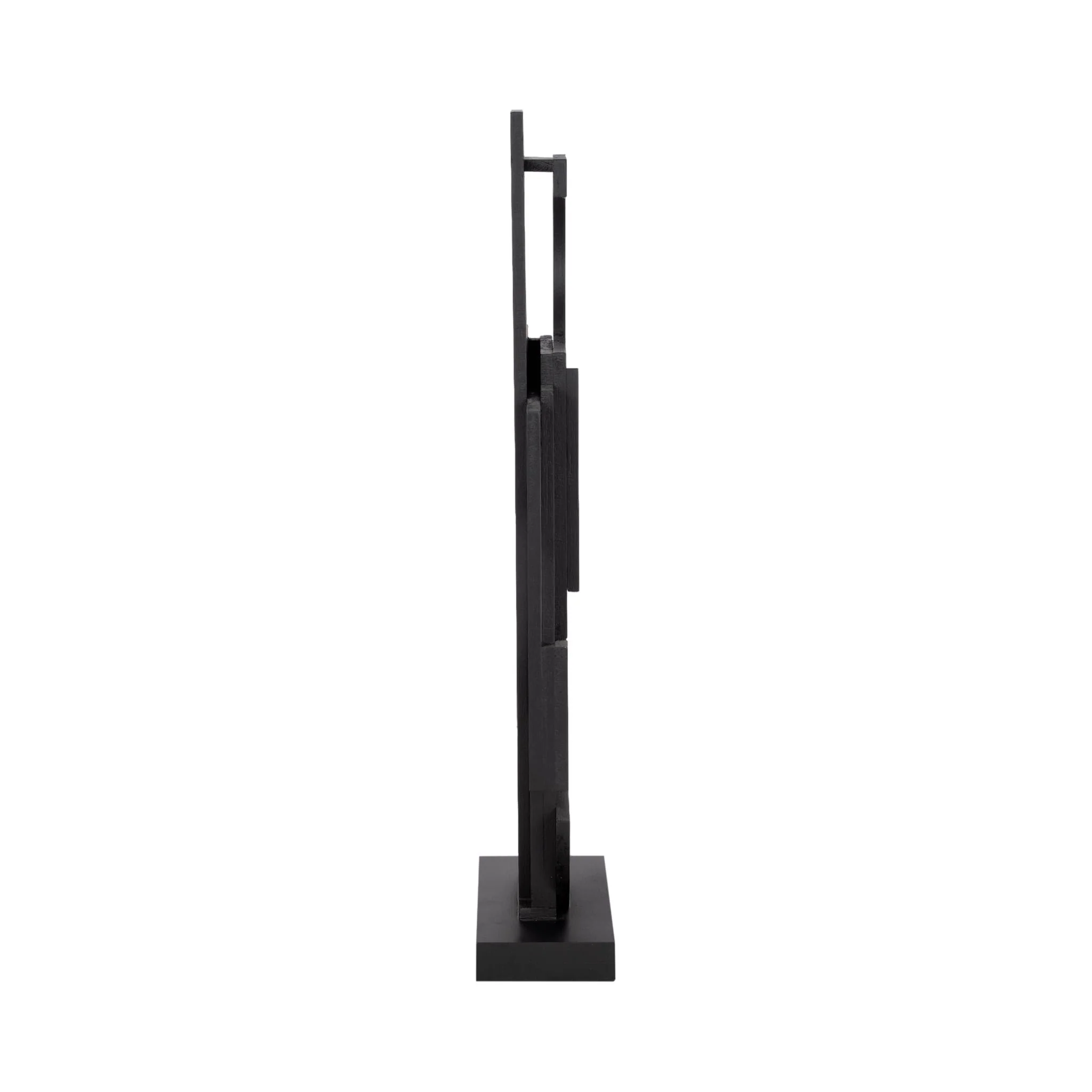 24" Modern Stacked Sculpture, Black - Image 3