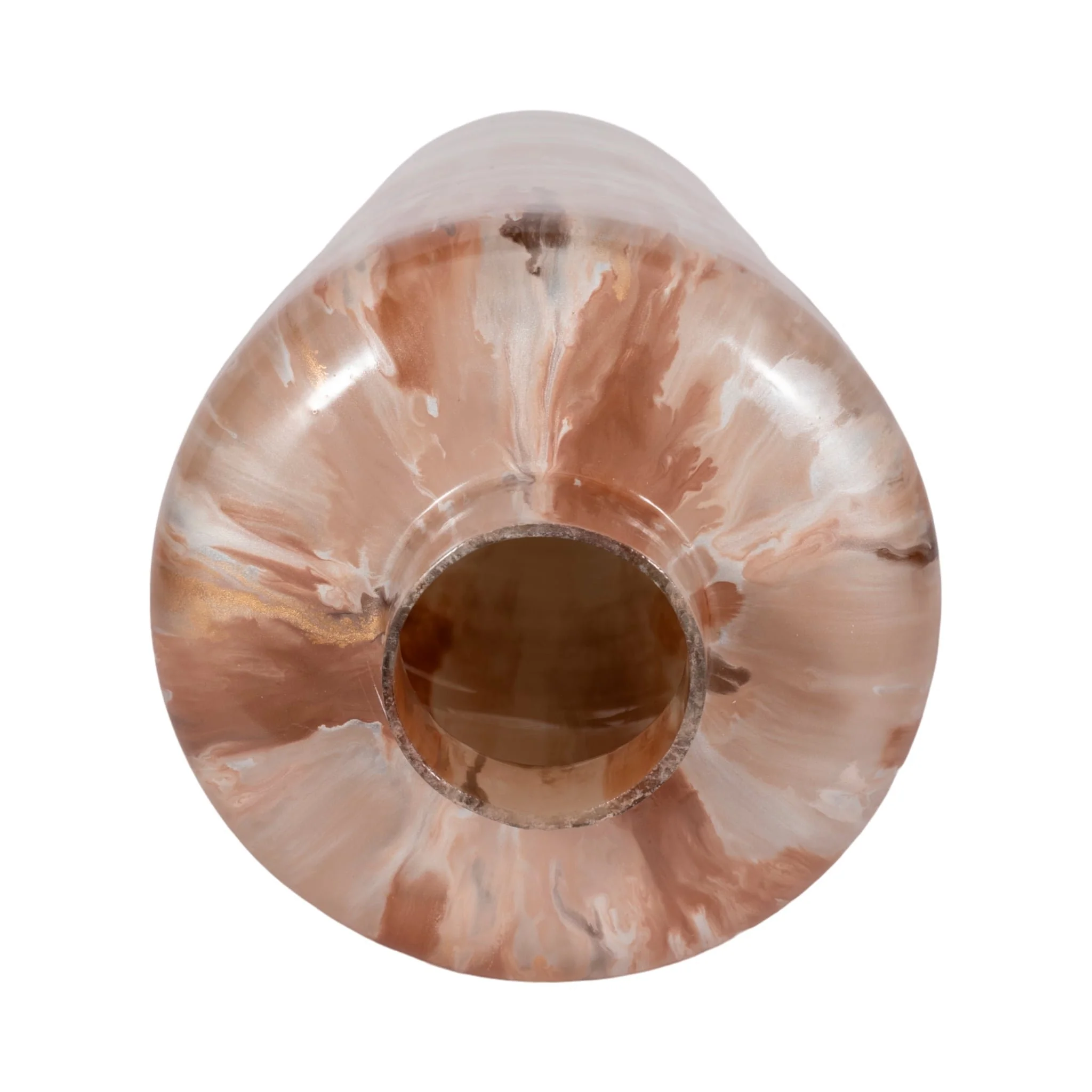 24" Nude Drip Finish Glass Floor Vase, Tan Multi - Image 5