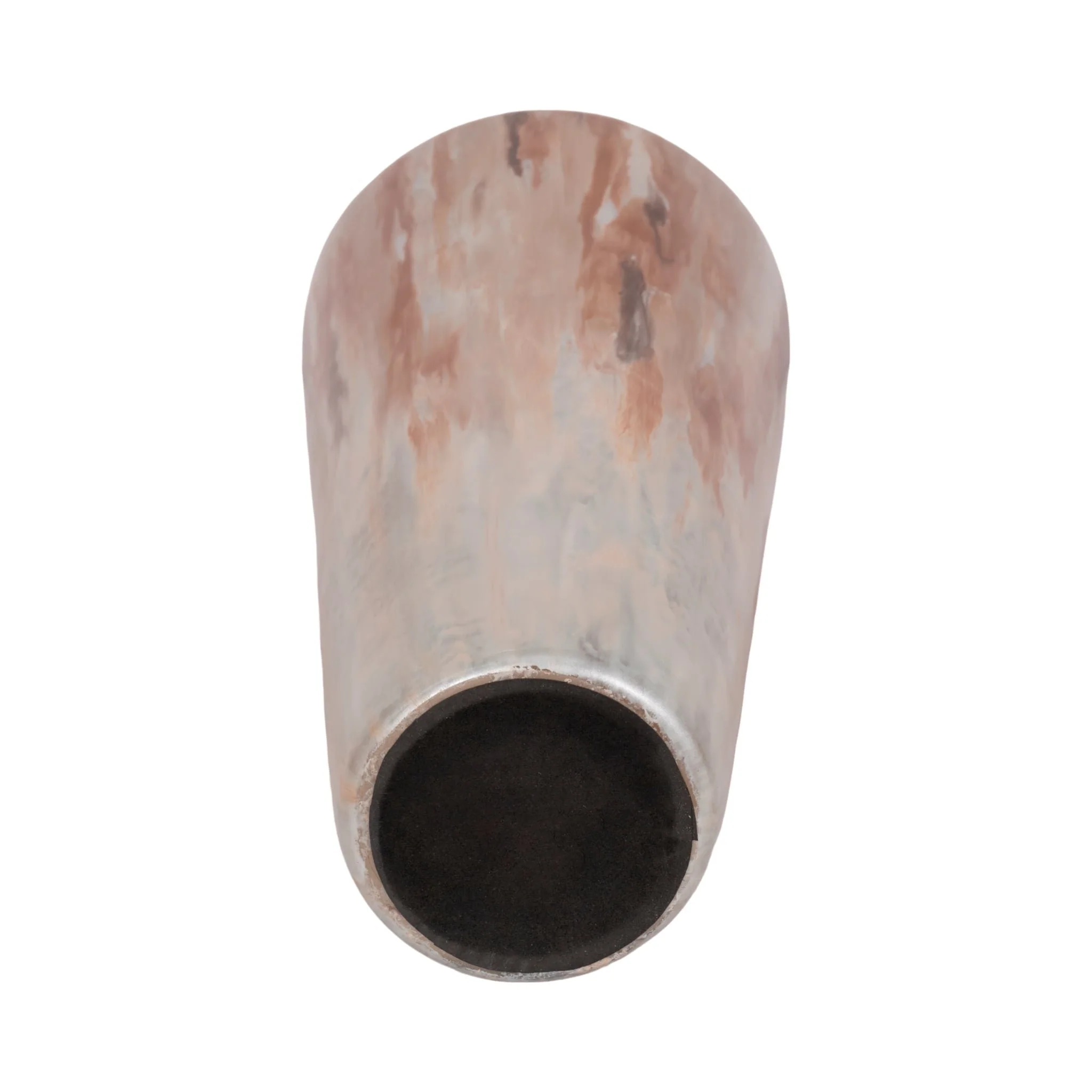 24" Nude Drip Finish Glass Floor Vase, Tan Multi - Image 6