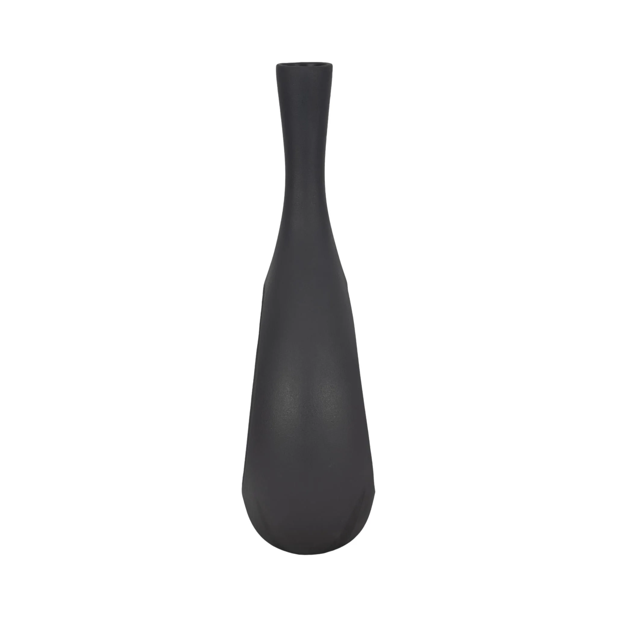 24" Rough Texture Round Cut Out Vase, Charcoal - Image 4