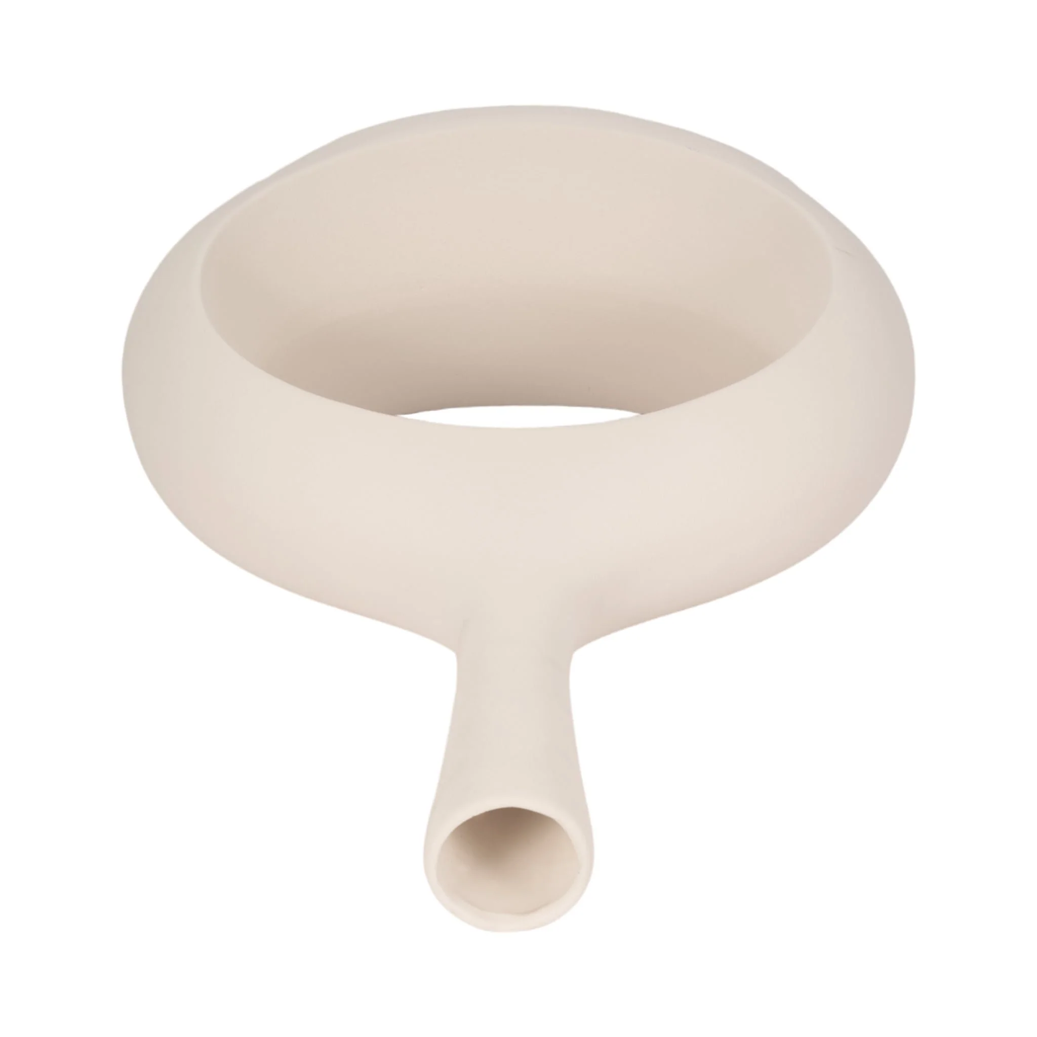 24" Rough Texture Round Cut Out Vase, White - Image 6