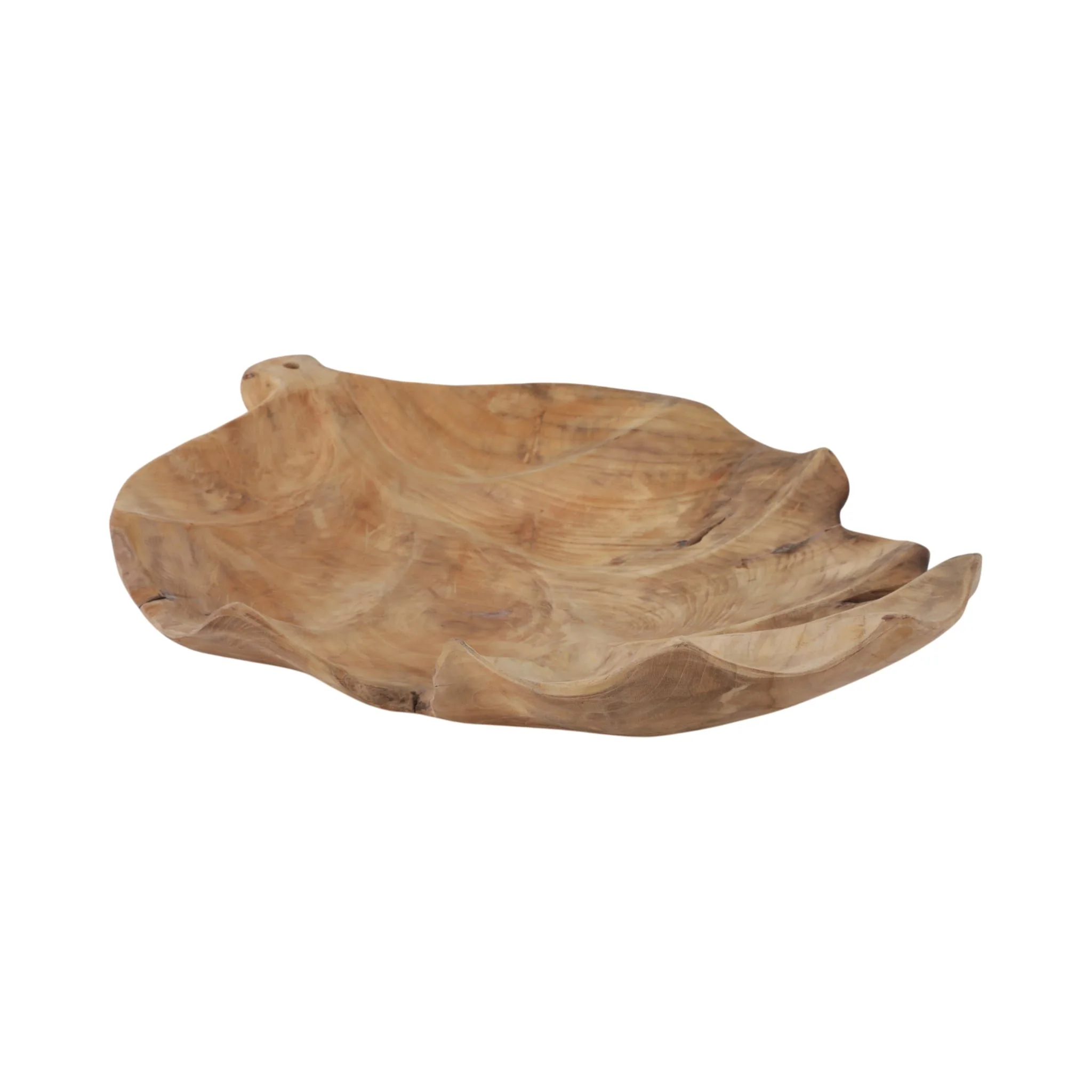 24" Teak Leaf Bowl, Natural - Image 2