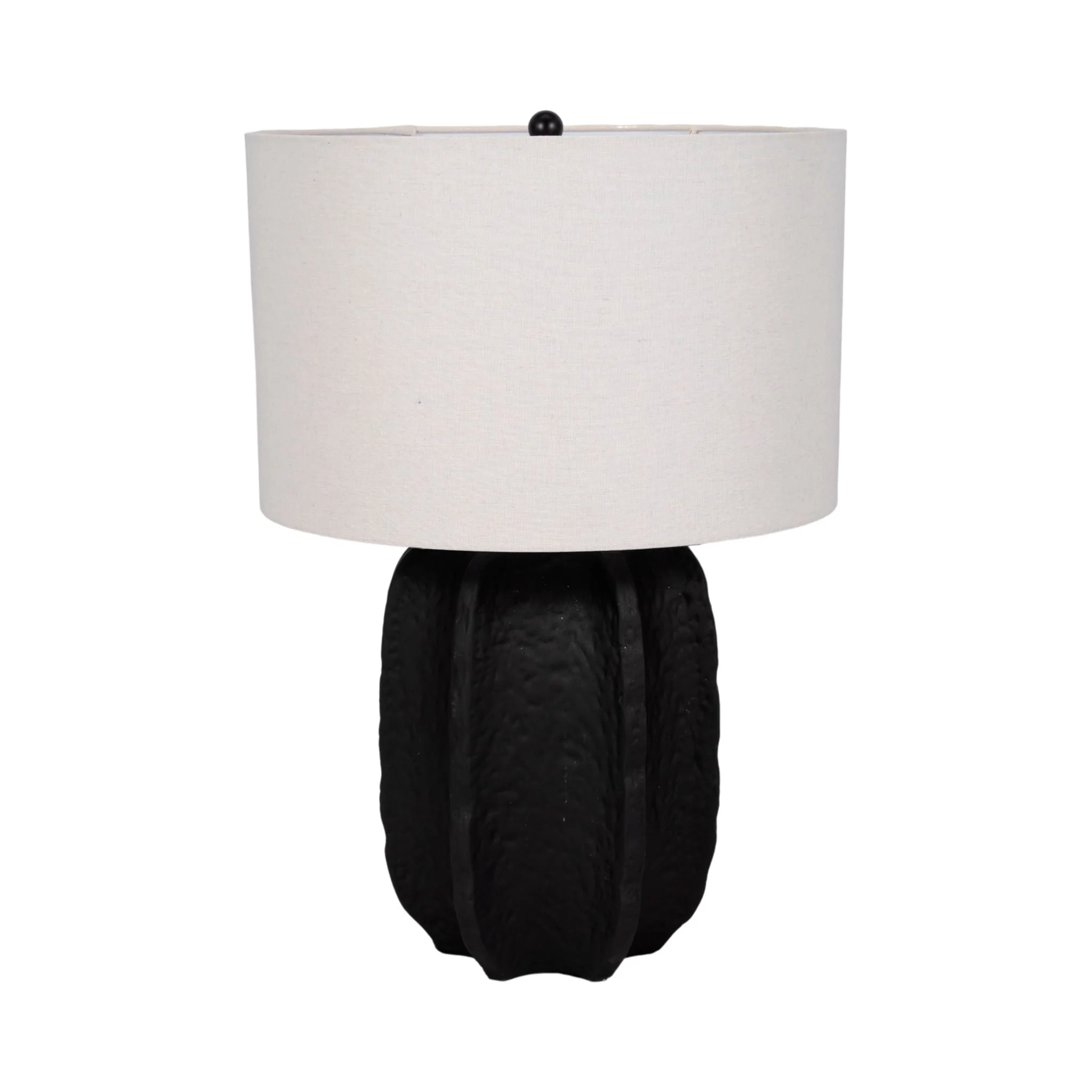 24" Textured Jagged Table Lamp, Black/white - Image 3