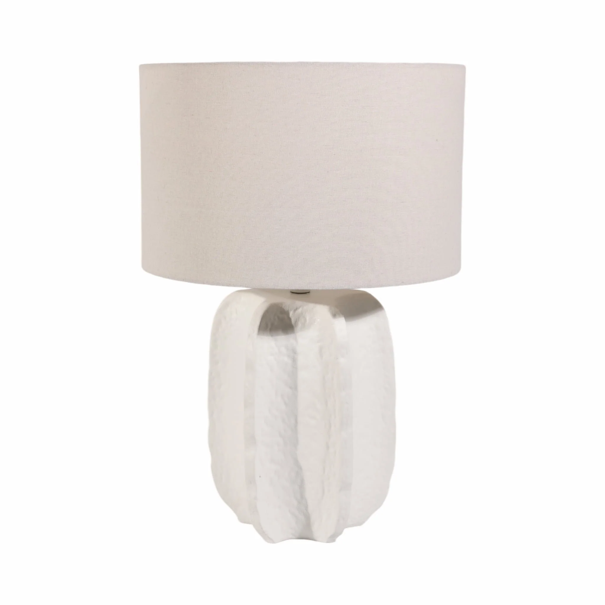 24" Textured Jagged Table Lamp, White - Image 2