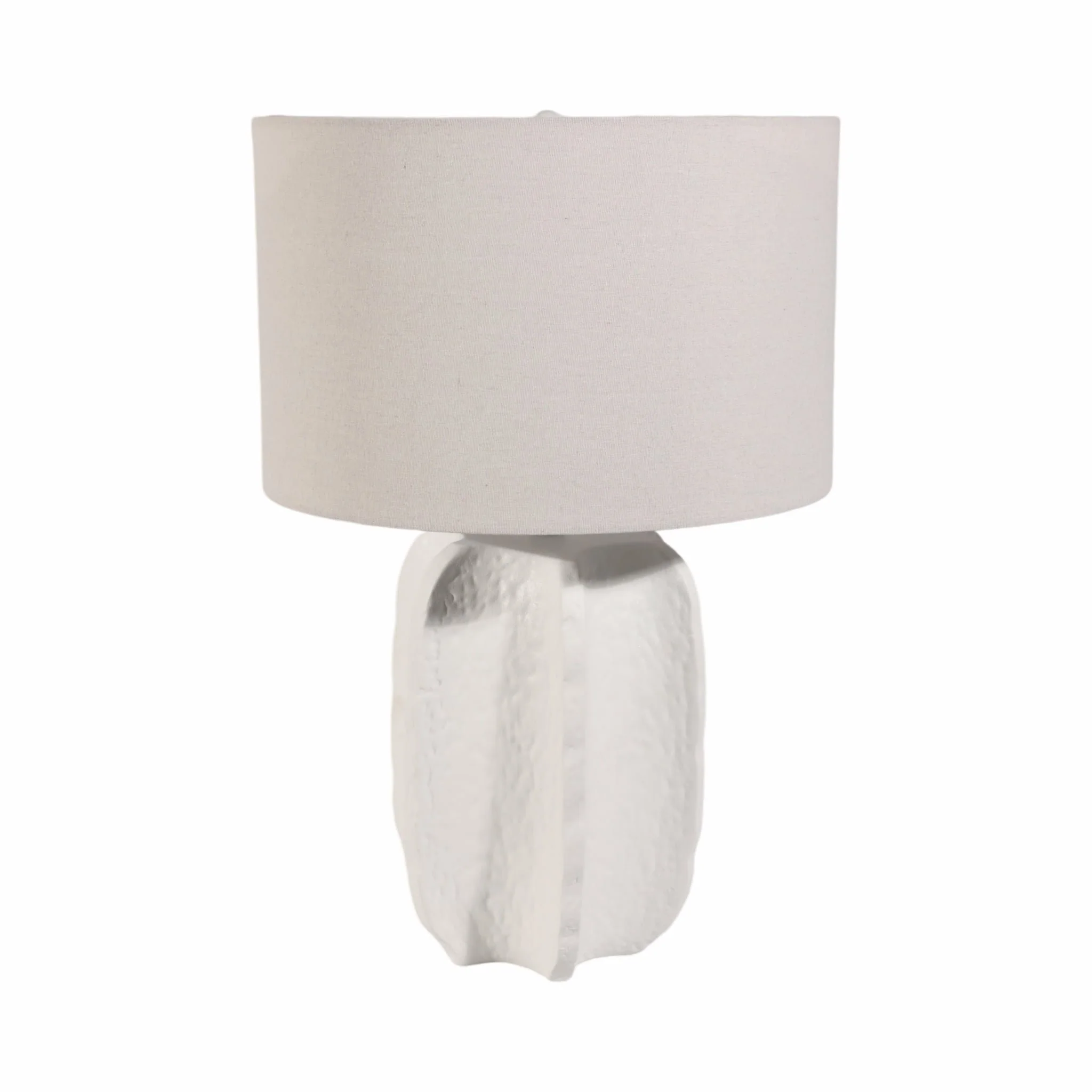 24" Textured Jagged Table Lamp, White - Image 3