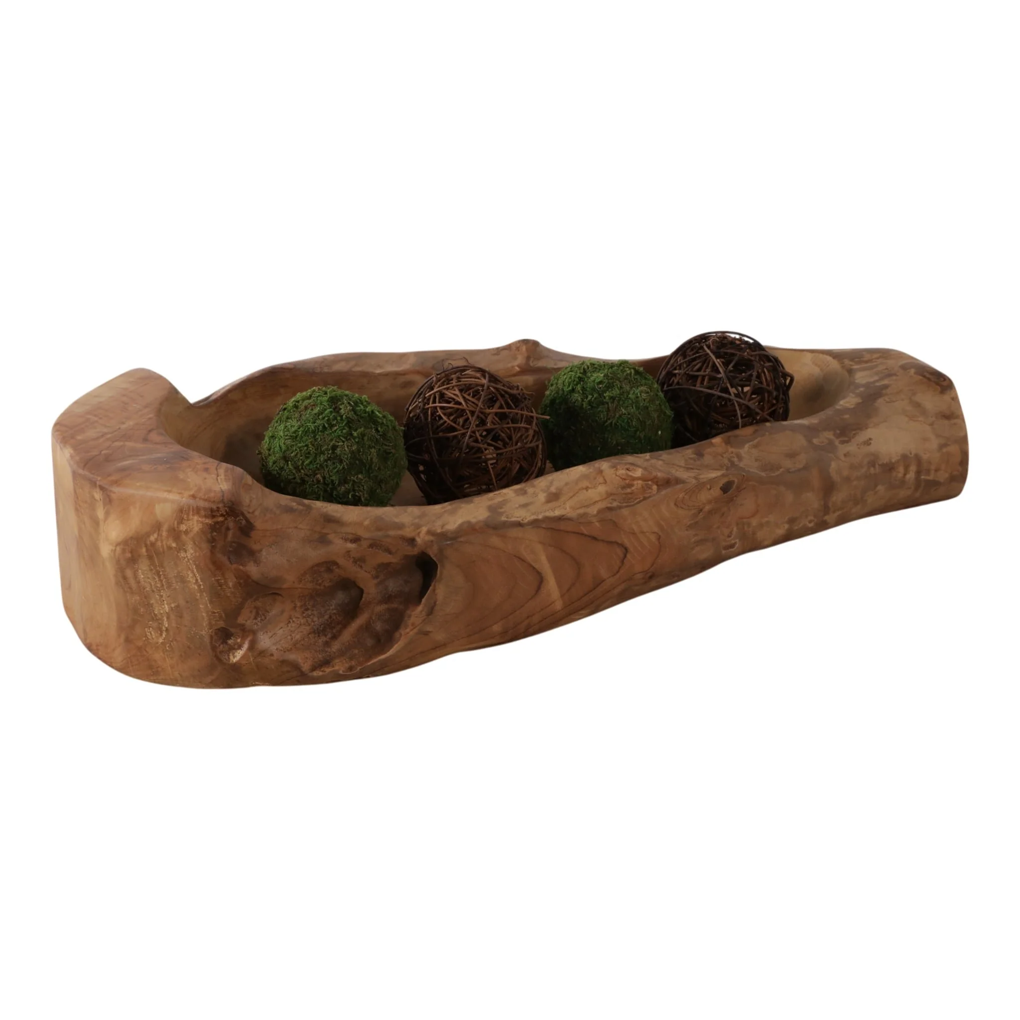 24x10" Long Teak Wood Bowl, Natural - Image 2