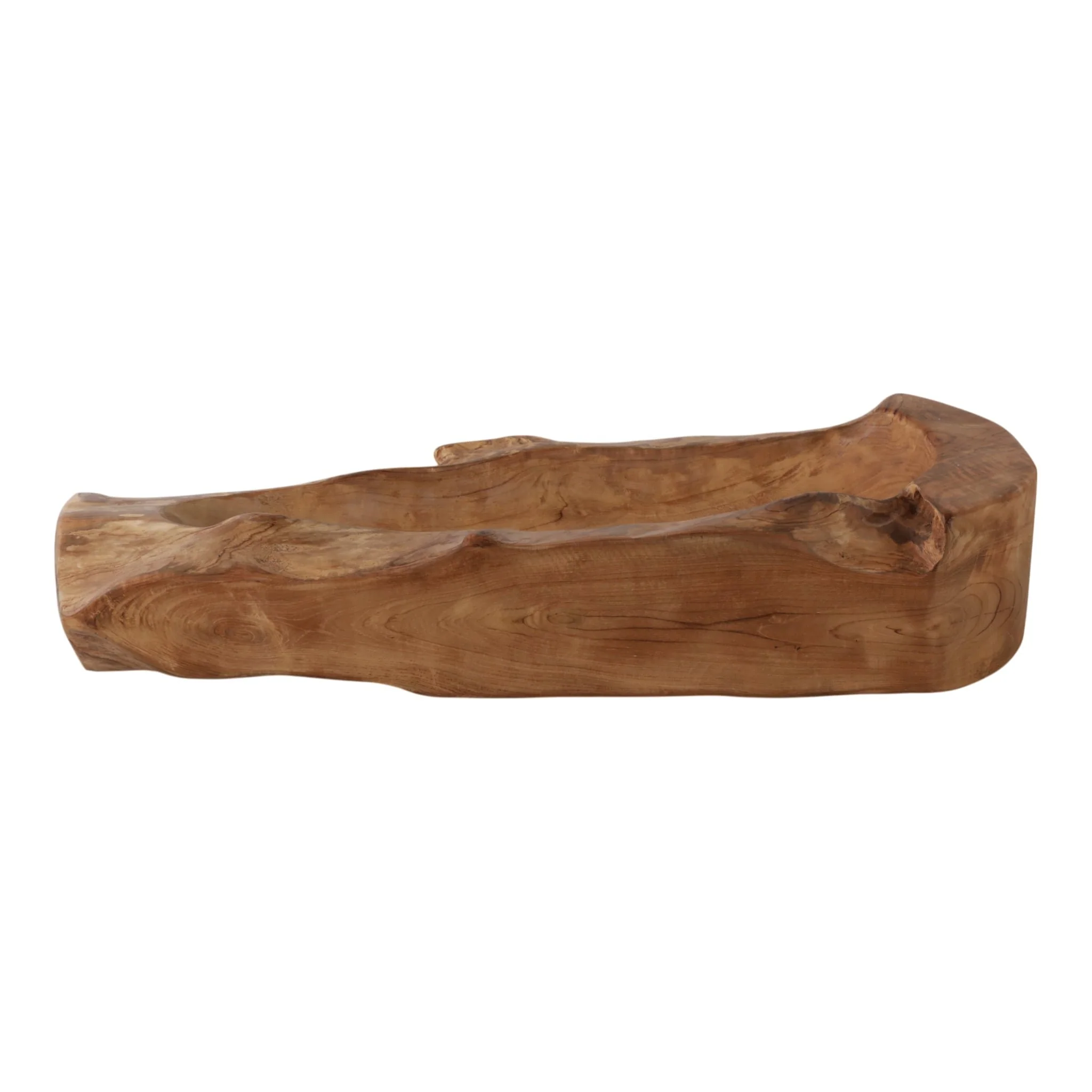 24x10" Long Teak Wood Bowl, Natural - Image 4