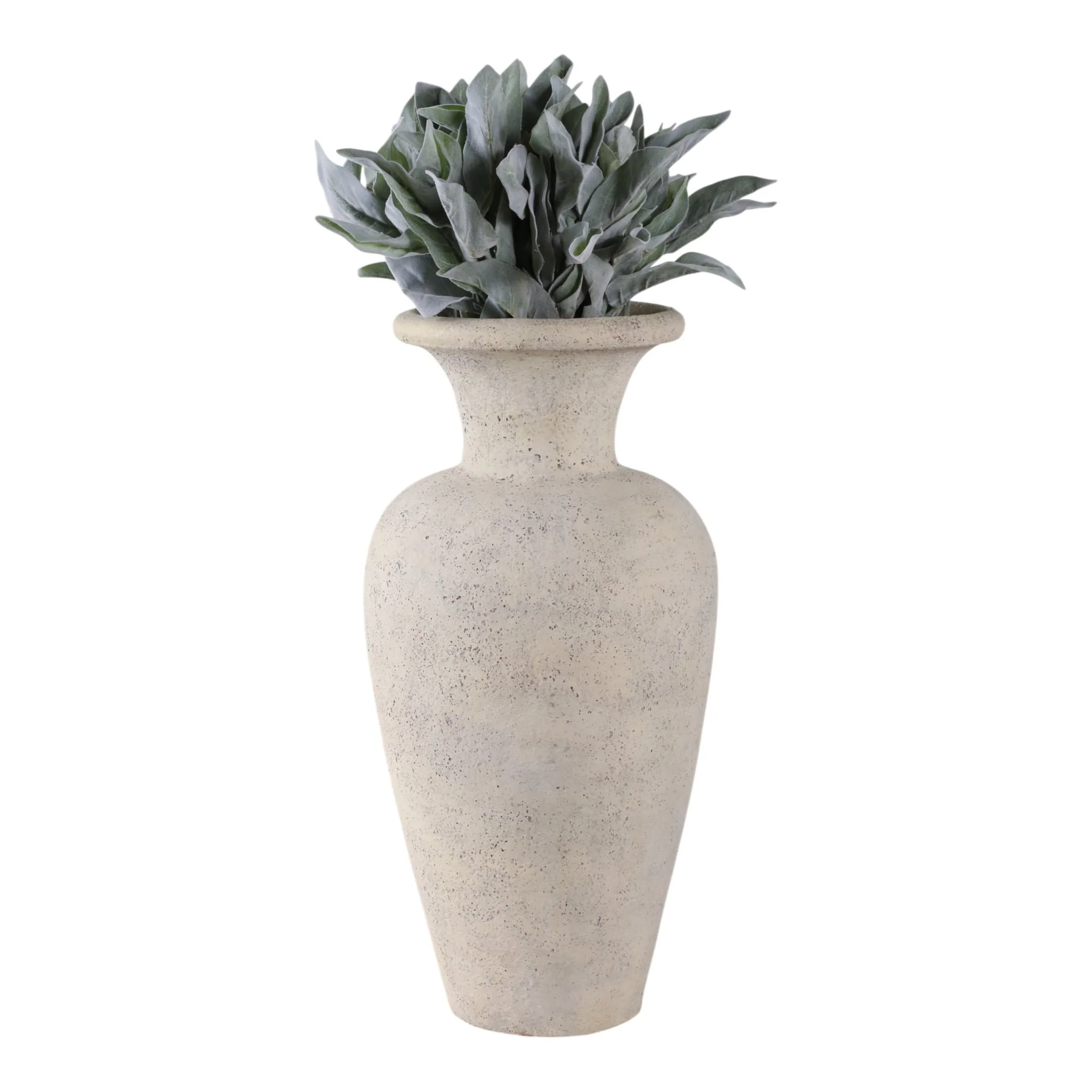 24x11" Terracotta Floor Vase, White - Image 2