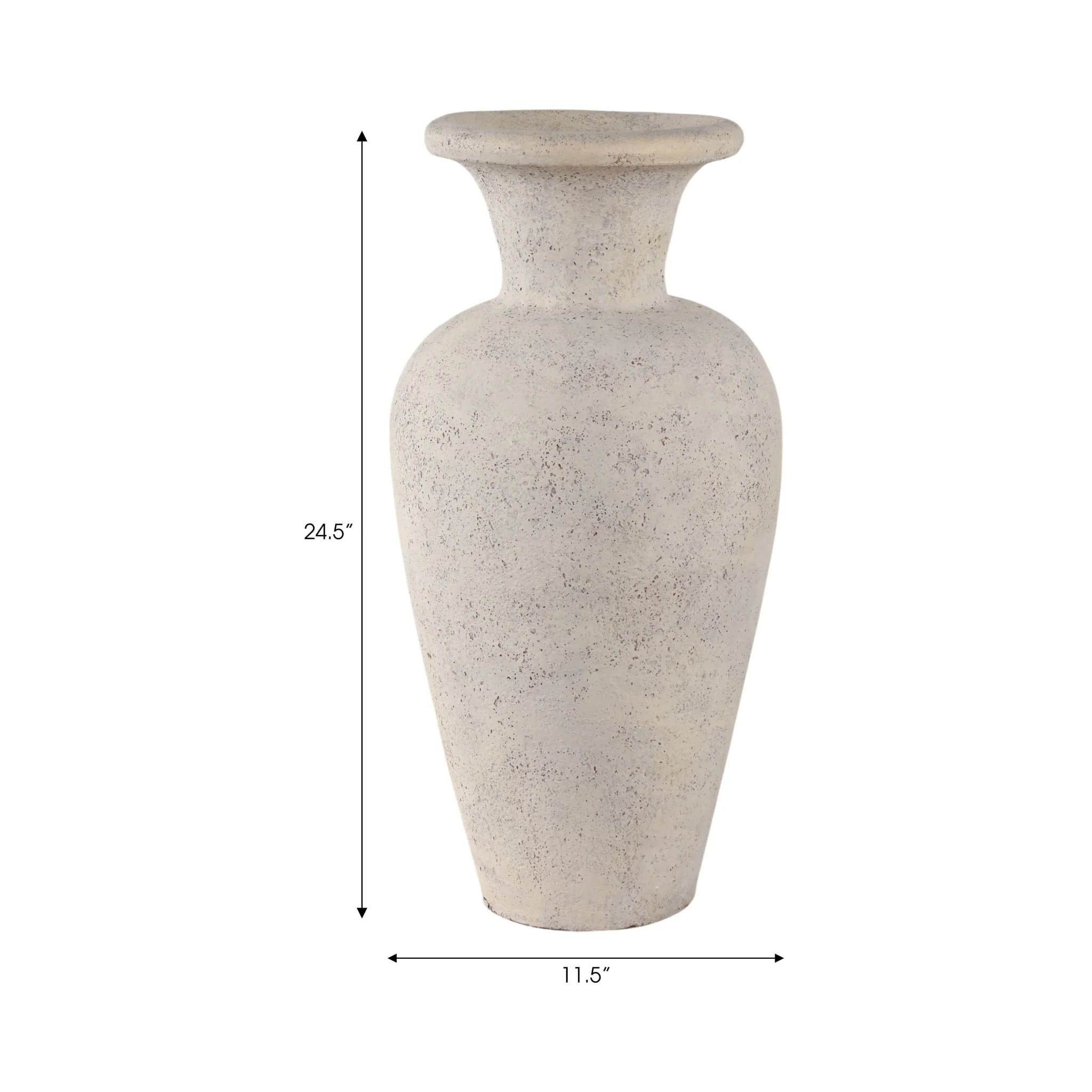 24x11" Terracotta Floor Vase, White - Image 8
