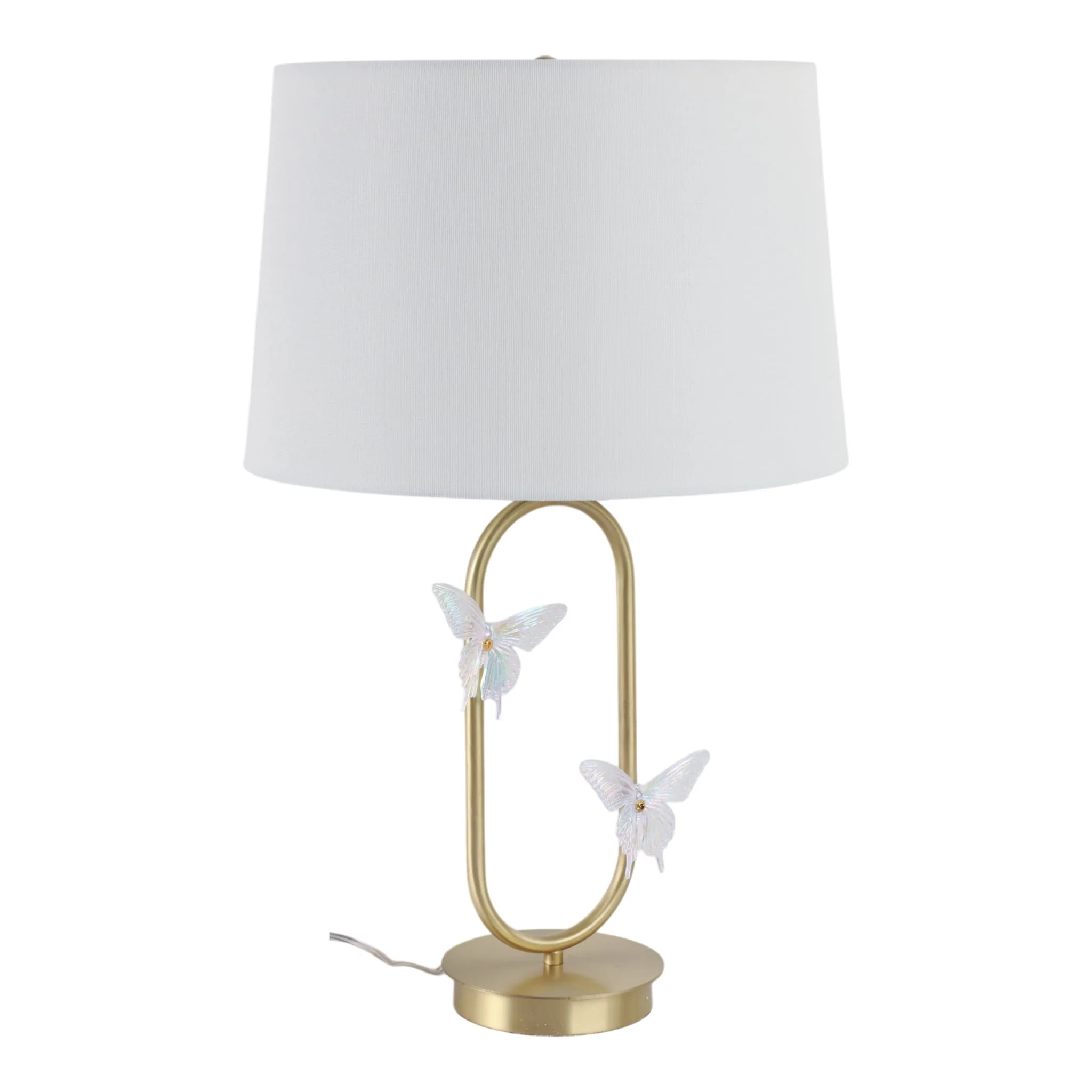 24x15" Metal Table Lamp With Glass Butterflies, Go - Image 2