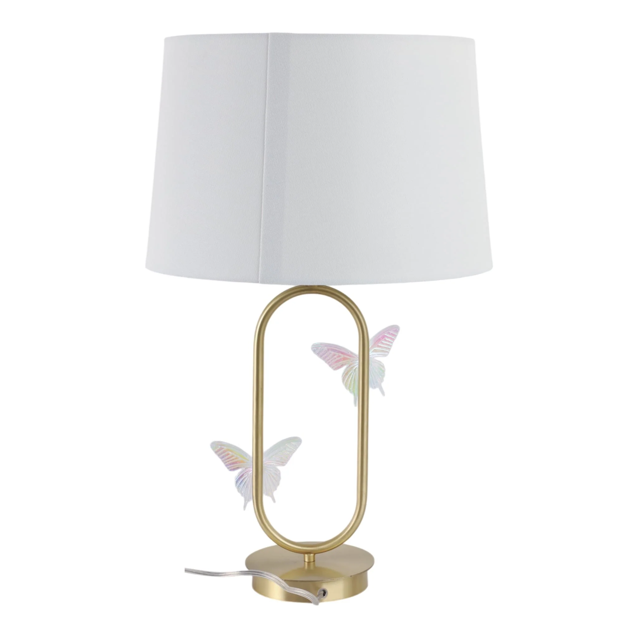 24x15" Metal Table Lamp With Glass Butterflies, Go - Image 4