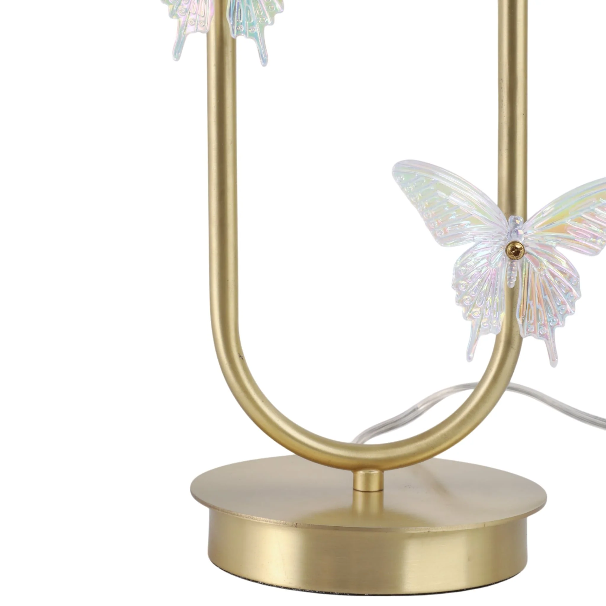 24x15" Metal Table Lamp With Glass Butterflies, Go - Image 5