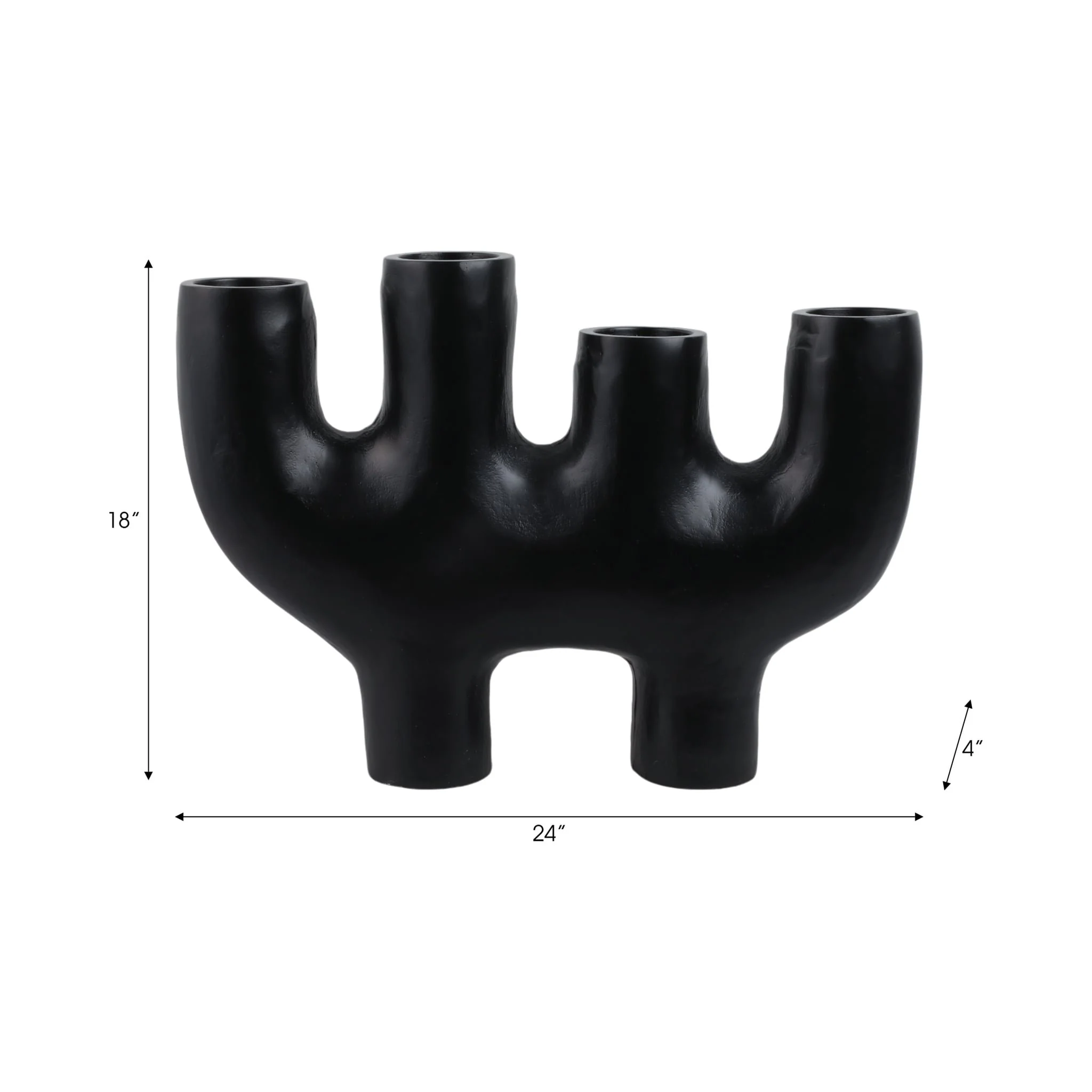 24x18" Sculptural 4-pillar Holder, Black - Image 8