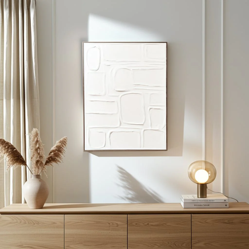 24x36" Abstrct Stone Pattern Txtred Wall Art, Ivry - Image 3