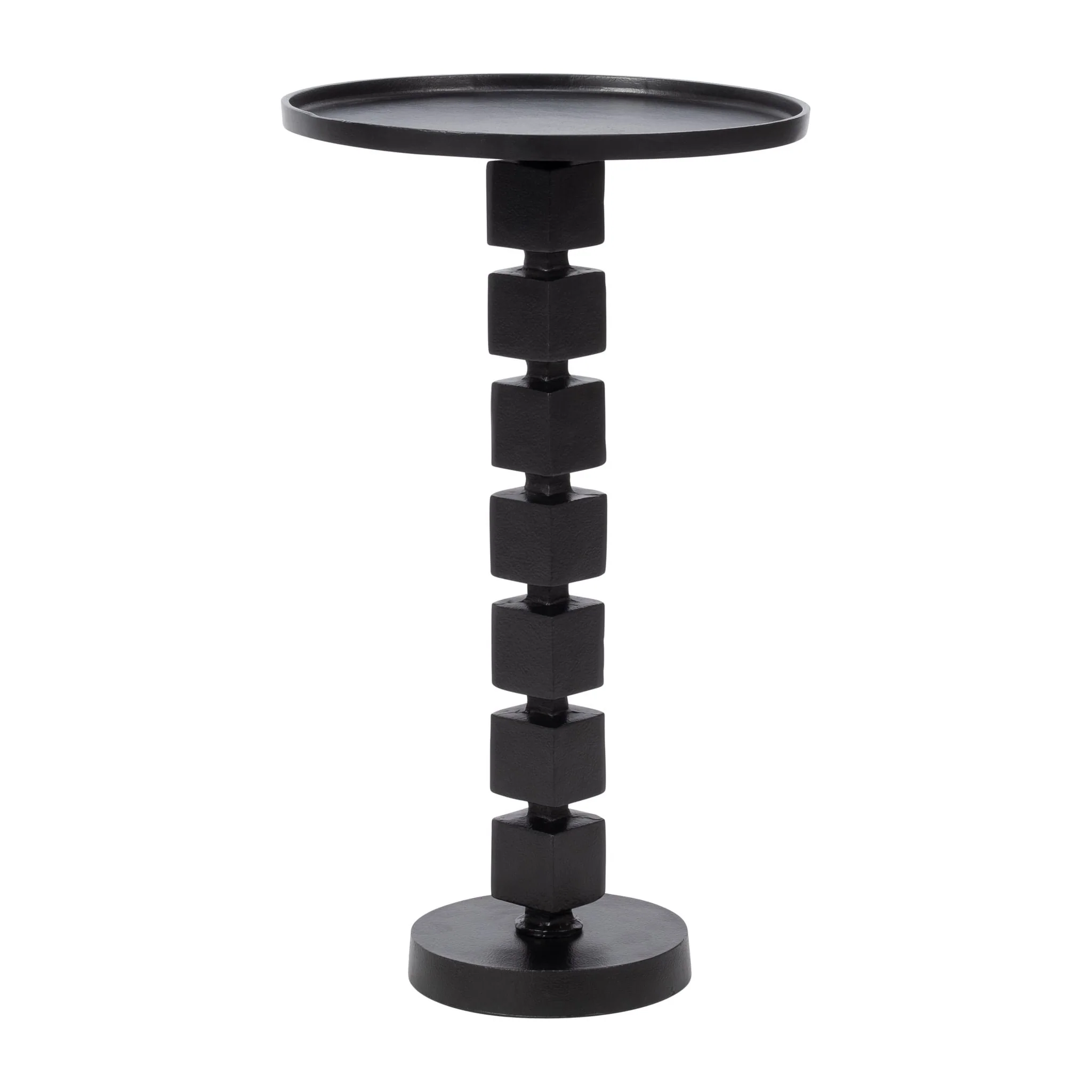 25" Aluminum Stacked Cube Accent Table, Blk Kd - Image 2