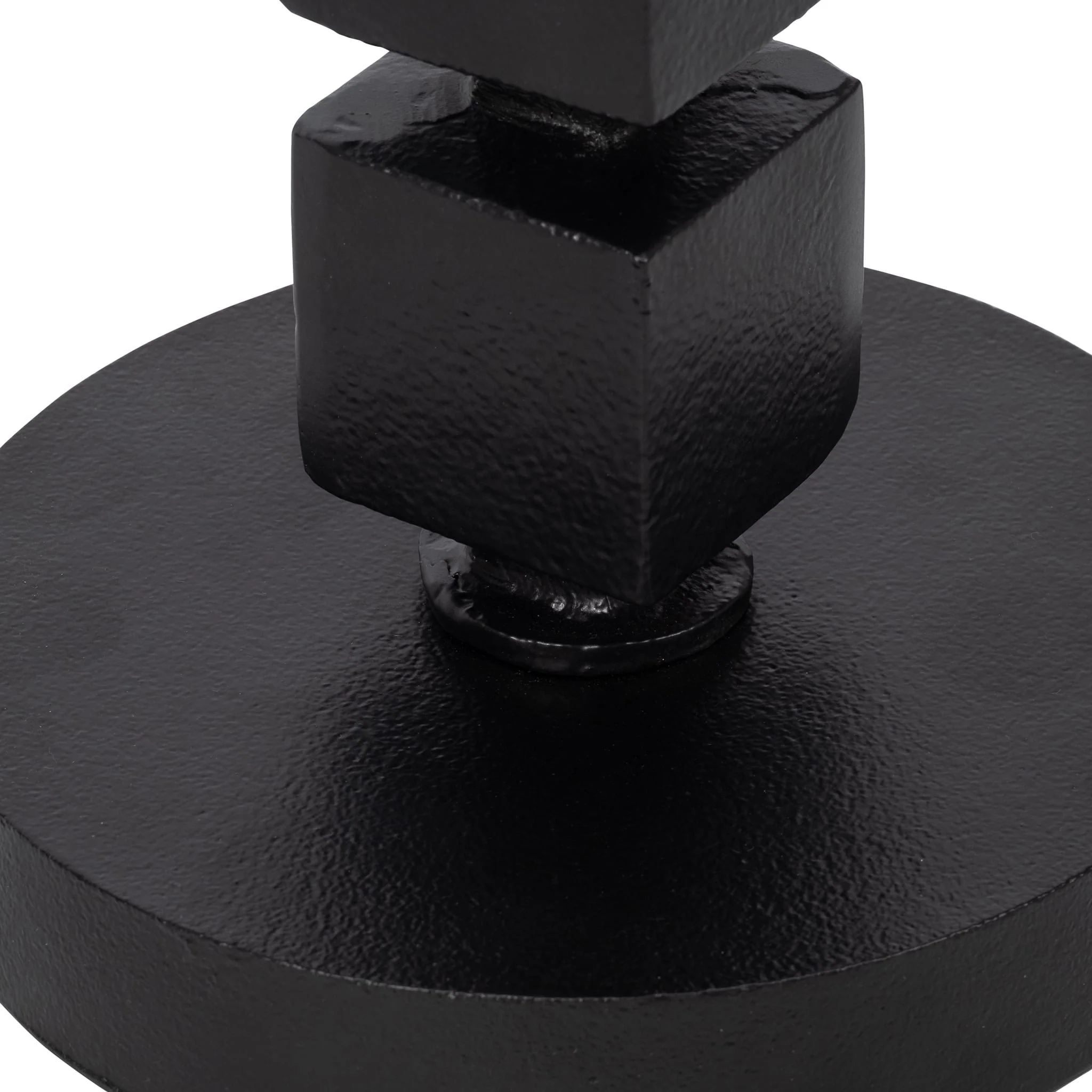 25" Aluminum Stacked Cube Accent Table, Blk Kd - Image 4