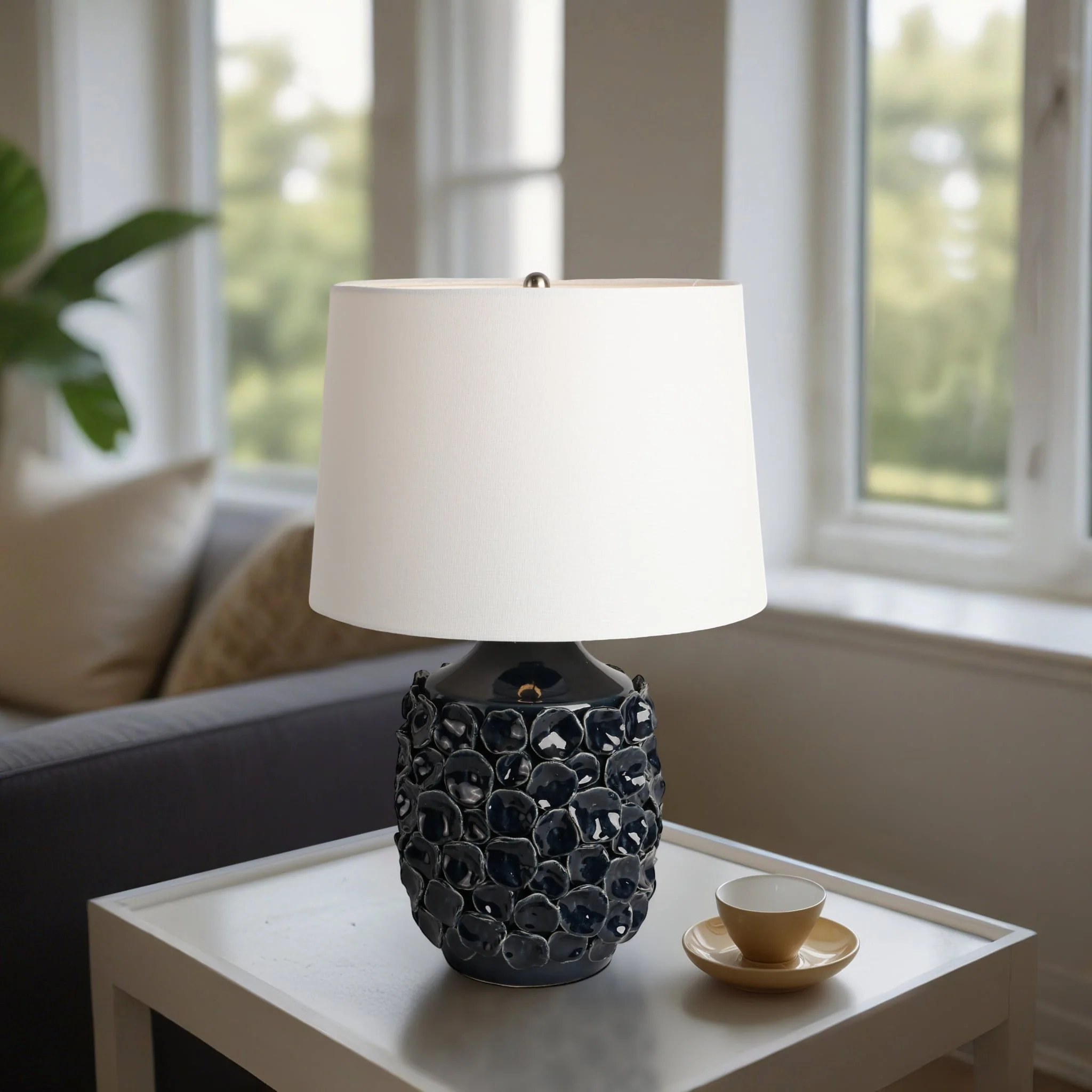 25" Coastal Discs Table Lamp, Navy Blue - Image 8
