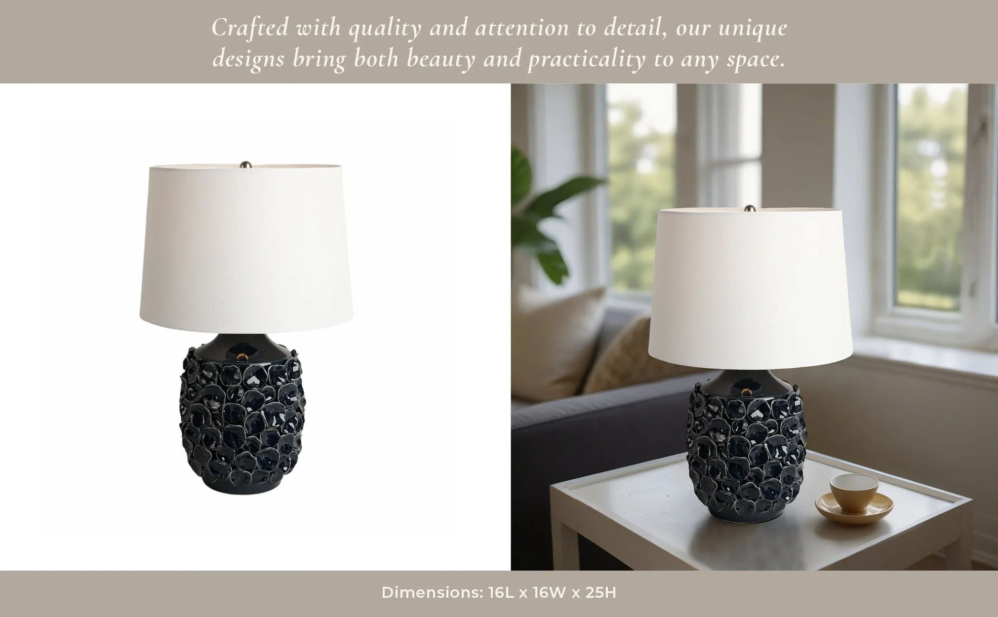 25" Coastal Discs Table Lamp, Navy Blue - Image 9