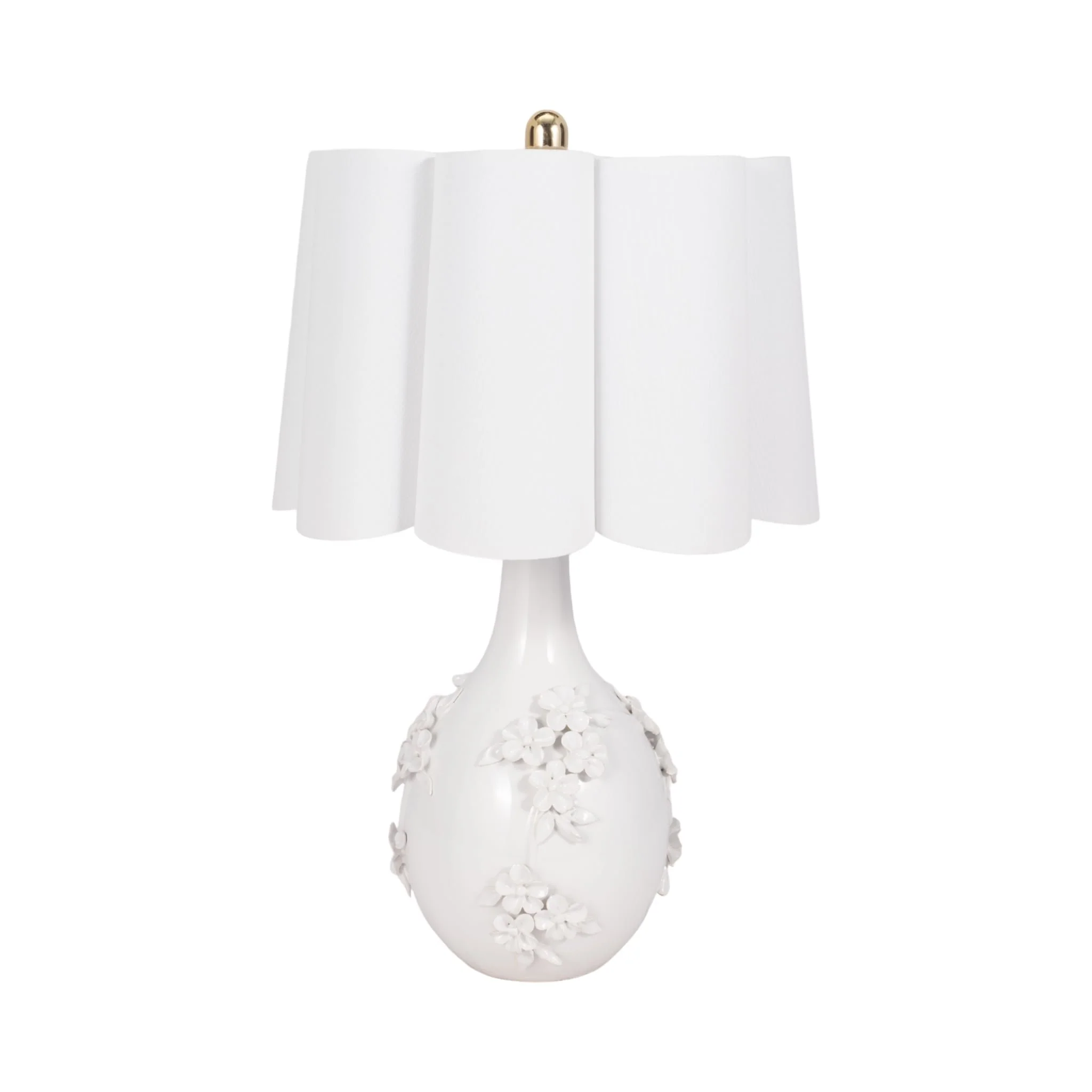 25" Floral Applique Table Lamp, Cream - Image 4