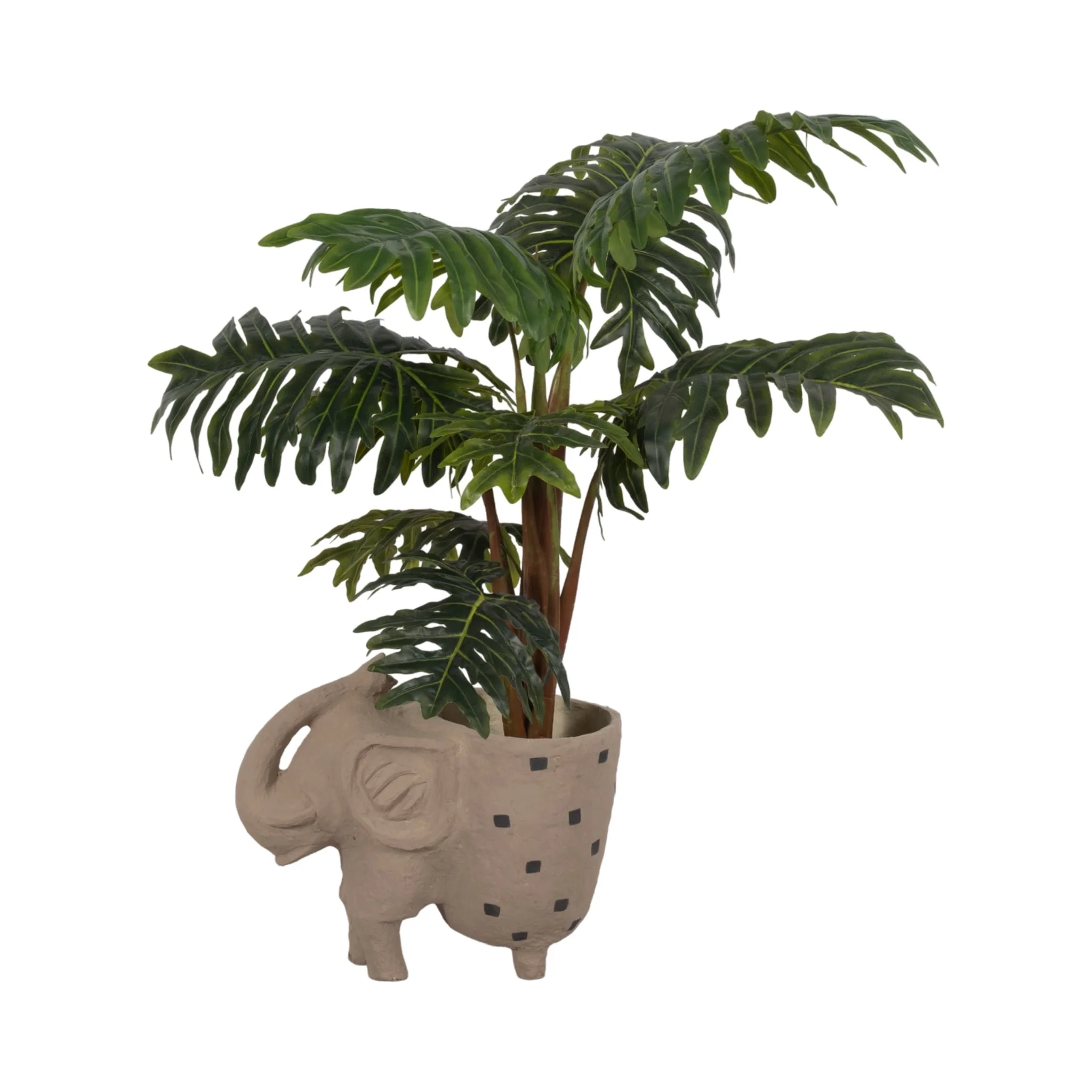 25" Paper Mache Elephant Planter, Ivory - Image 2