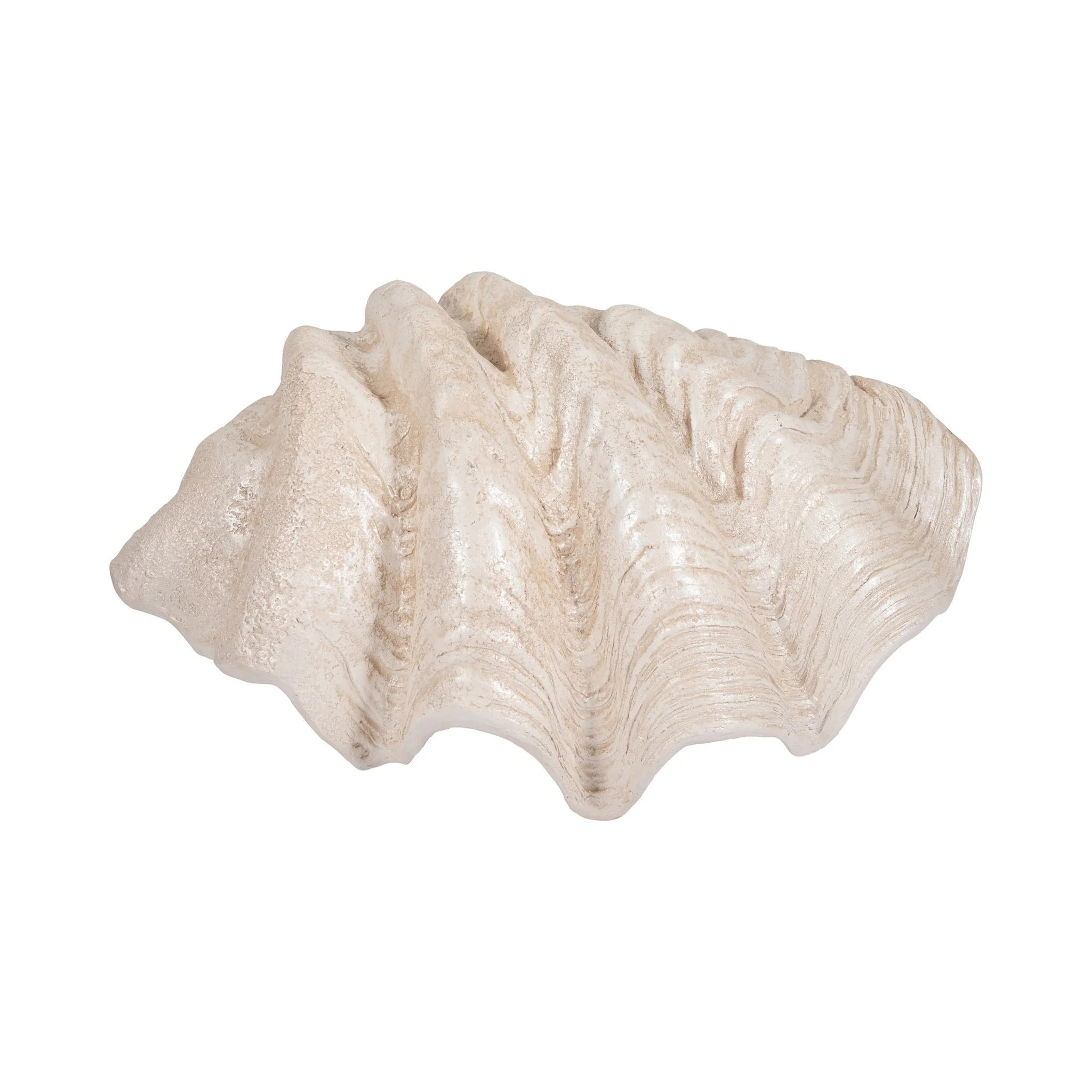 25" Pearlized Clam Shell Bowl, Ivory - Image 7