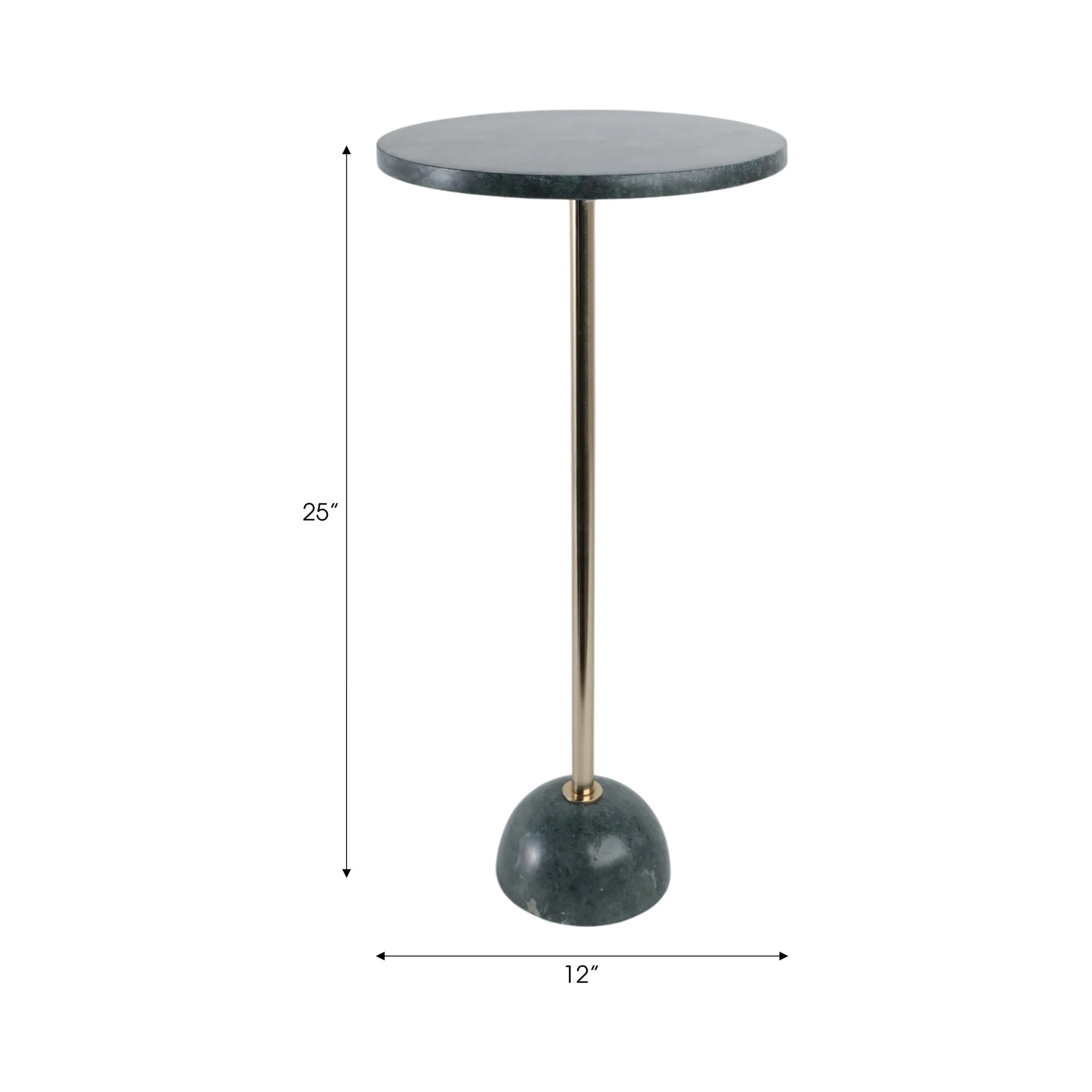25x12 Marble Ball Base Accent Table, Green/gold - Image 9