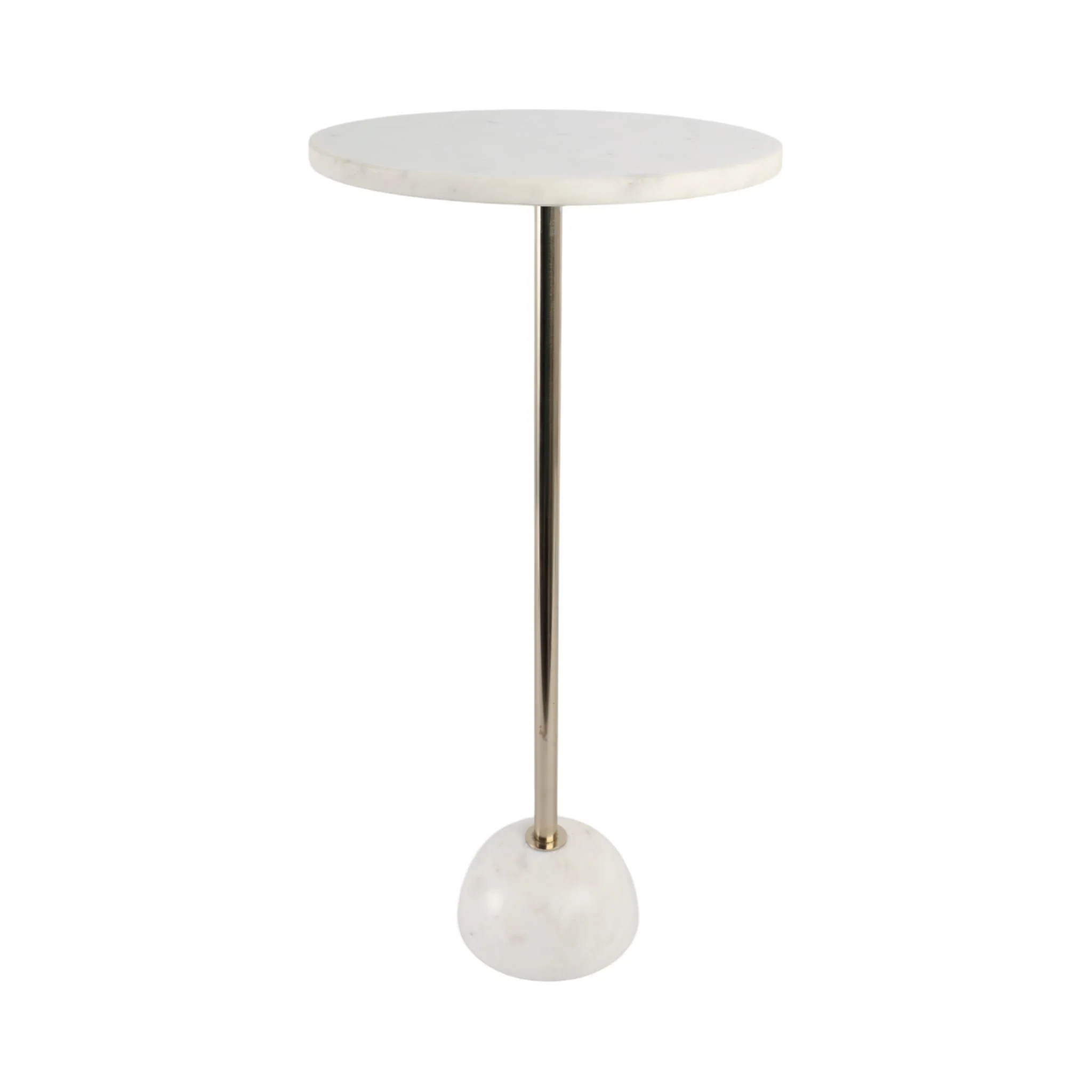 25x12 Marble Ball Base Accent Table, White/gold - Image 2