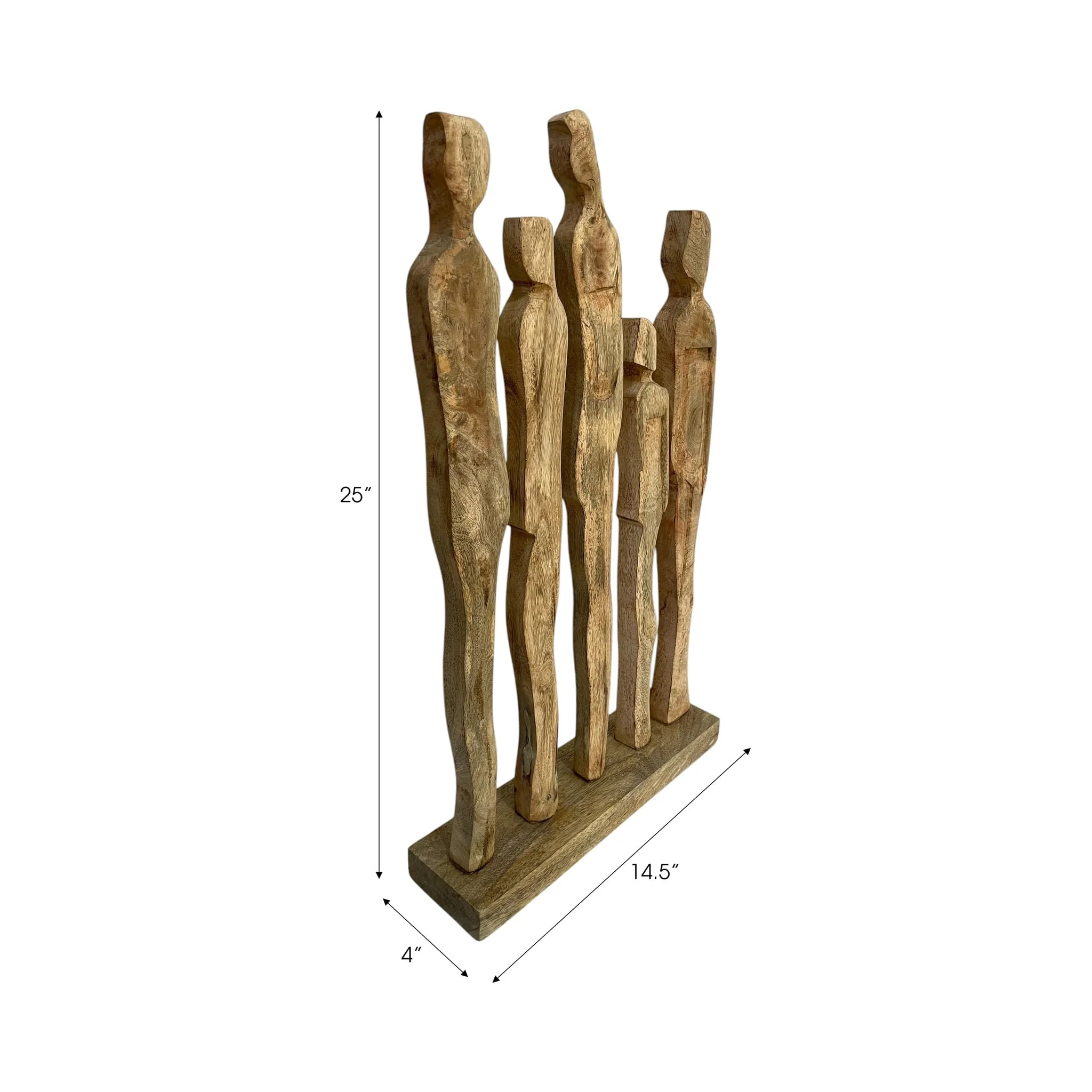 25x15" Standing People Sculpture, Natural - Image 2