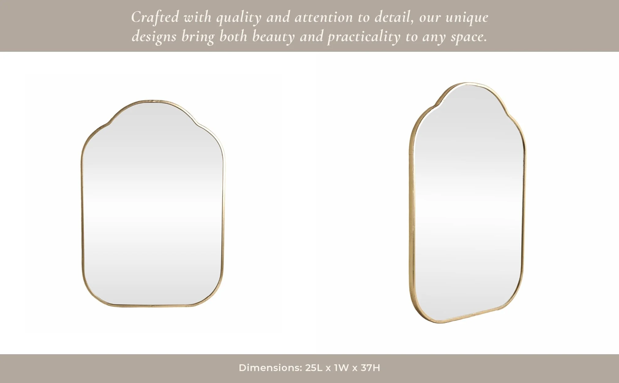 25x37 Arch Top Mirror, Gold - Image 9