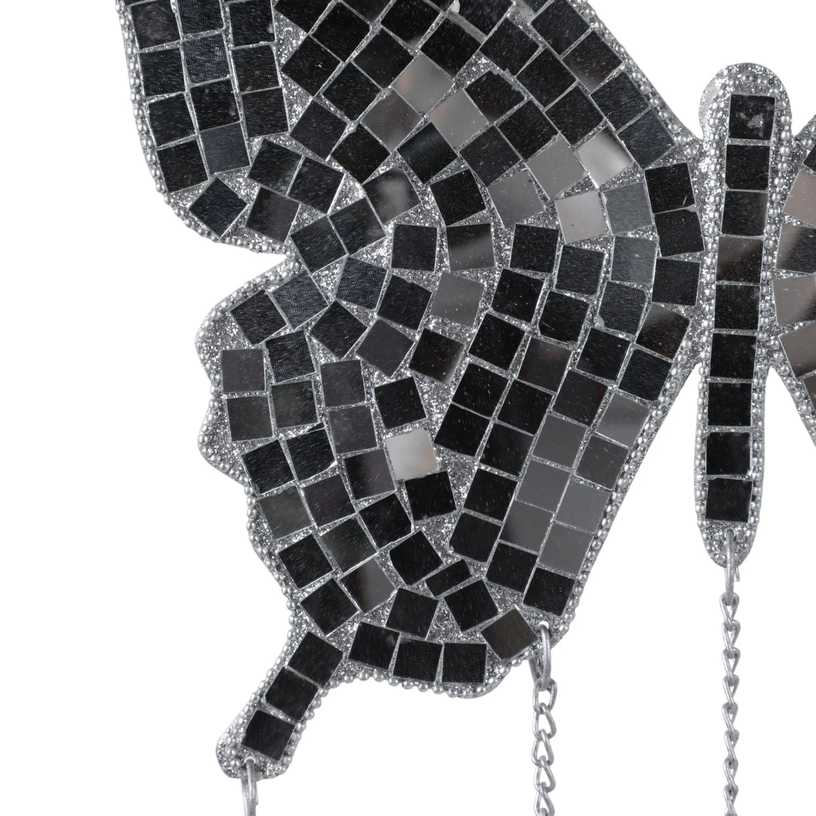 26" Disco Mosaic Butterfly Chime, Silver - Image 5