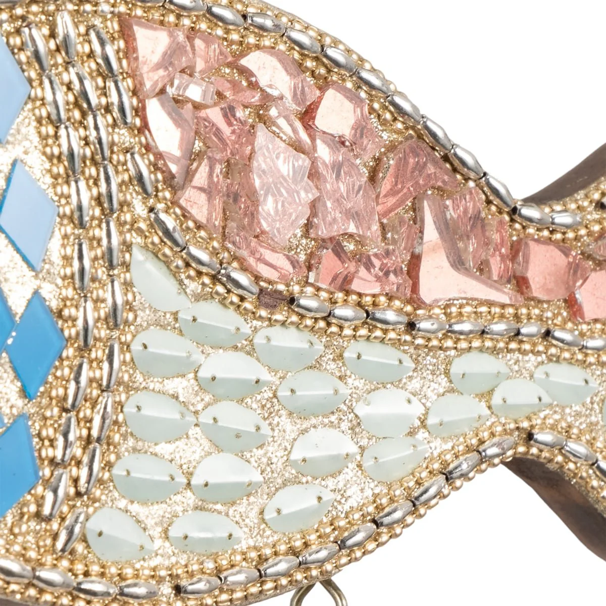 26" Mosaic Fish With Bells, Blue/gold - Image 4