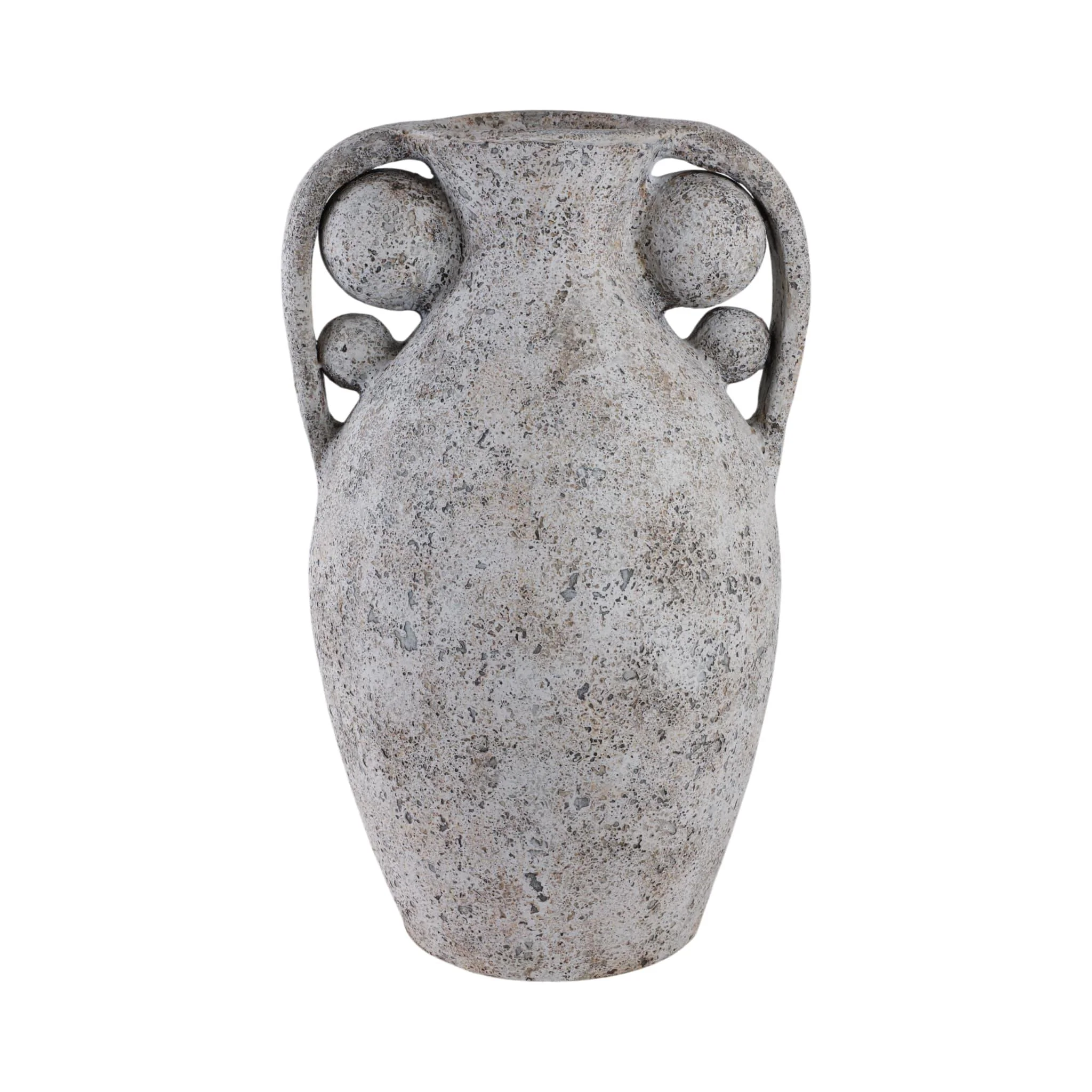 26" Terracotta Vase With Orbs Under Handles, Rusti - Image 4