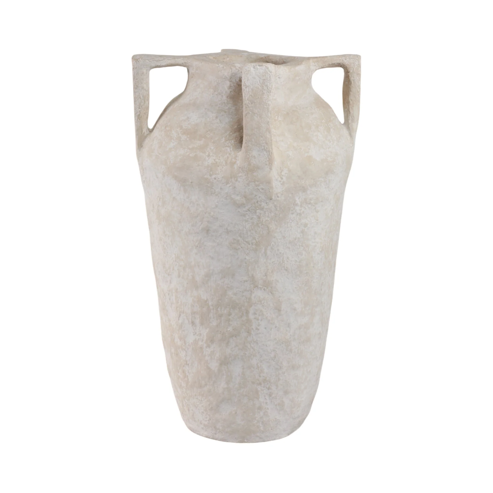 26x15" Paper Mache Handle Vase, White - Image 3