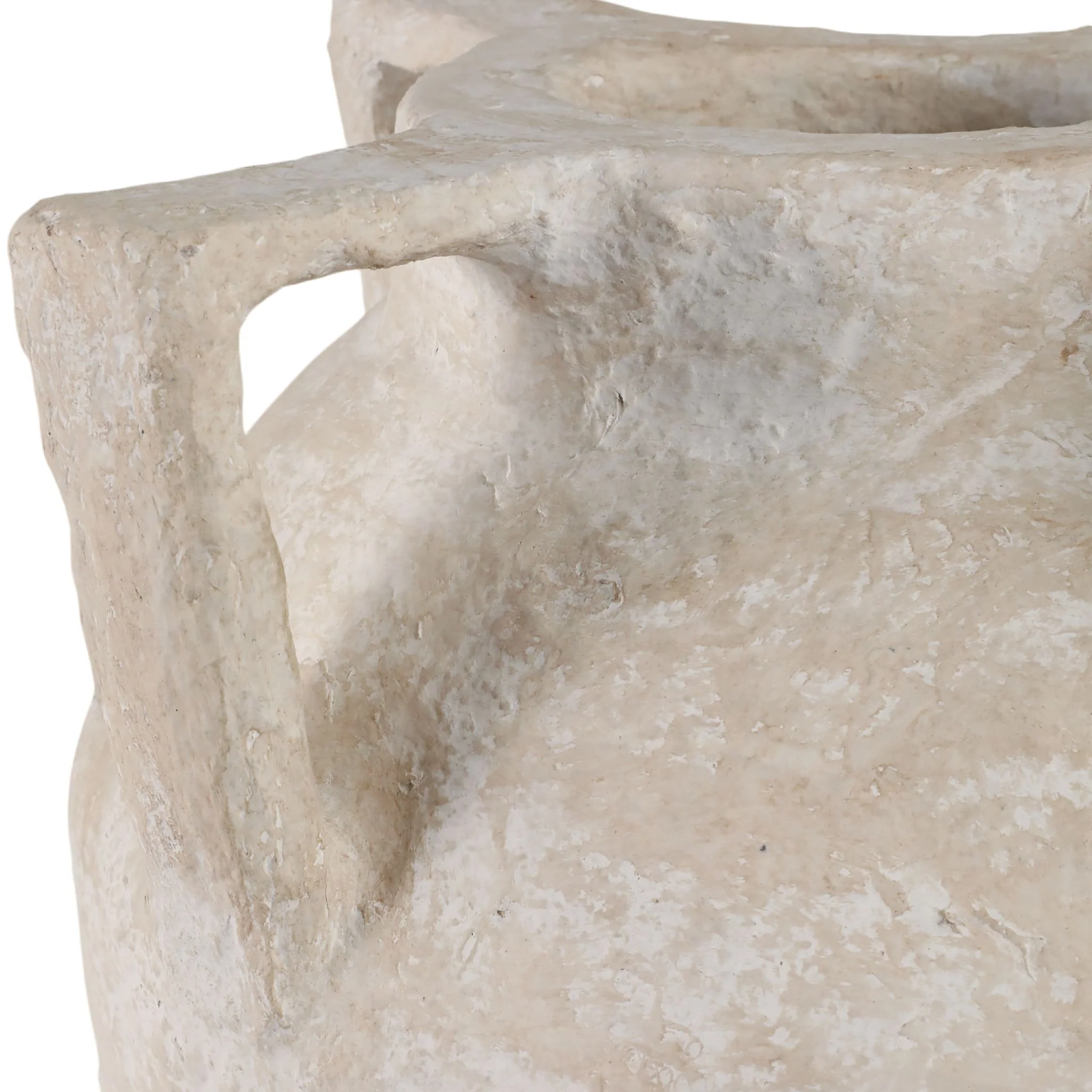 26x15" Paper Mache Handle Vase, White - Image 6