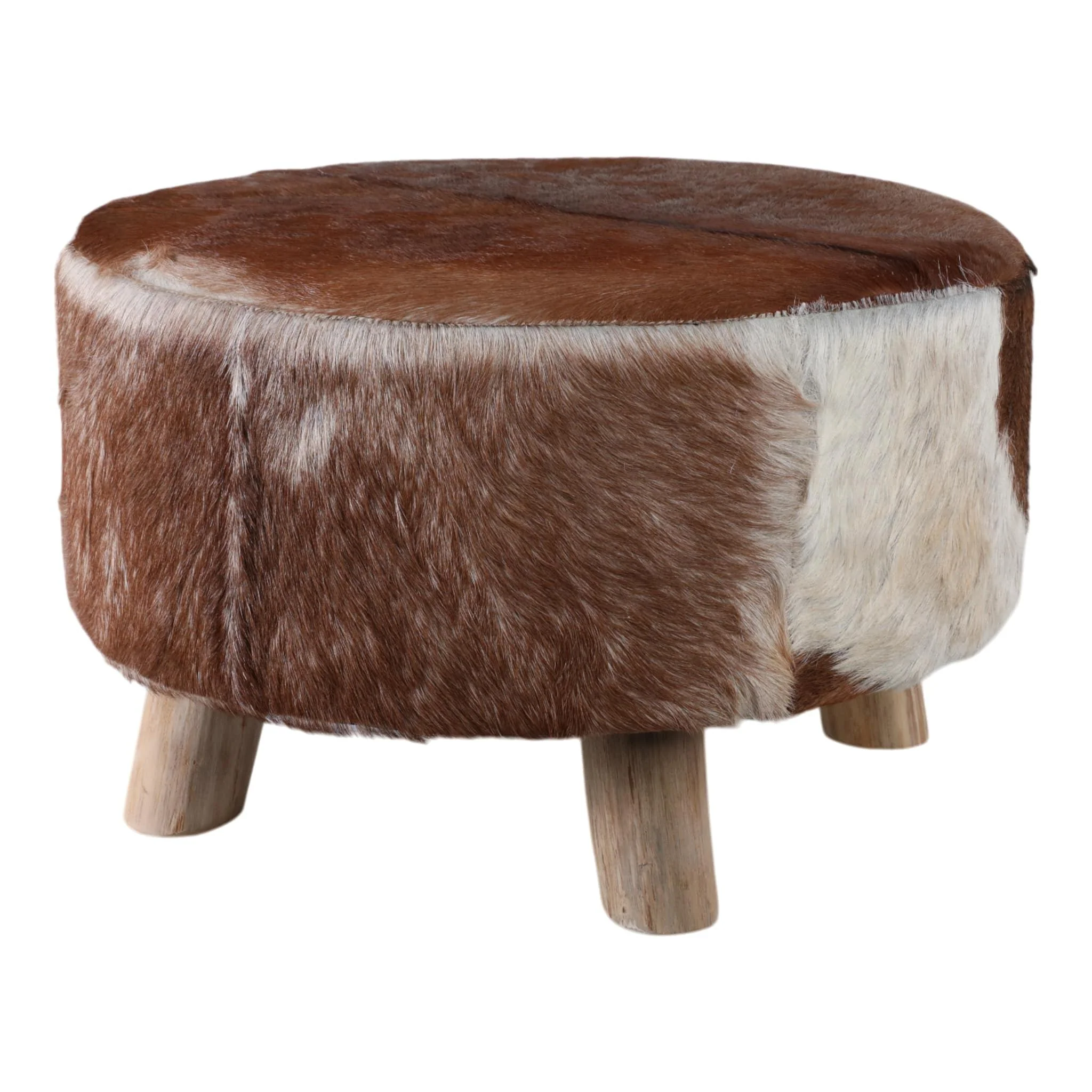 26x16 Cowhide Ottoman, Multi - Image 2