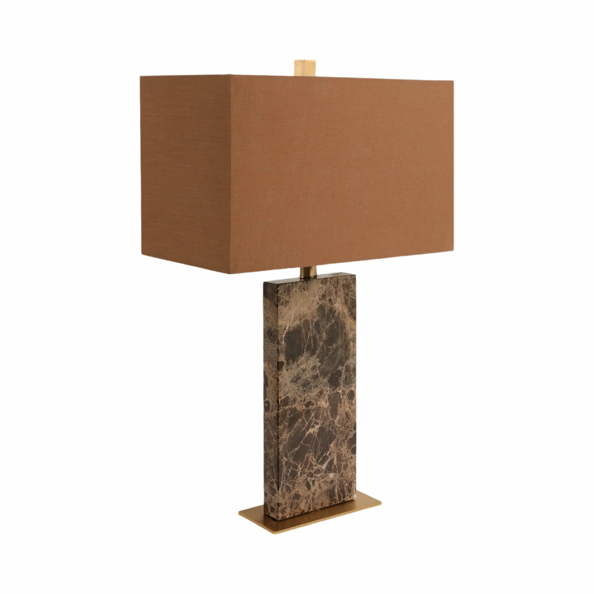 26x16" Rectangle Marble Lamp, Light Brown - Image 3