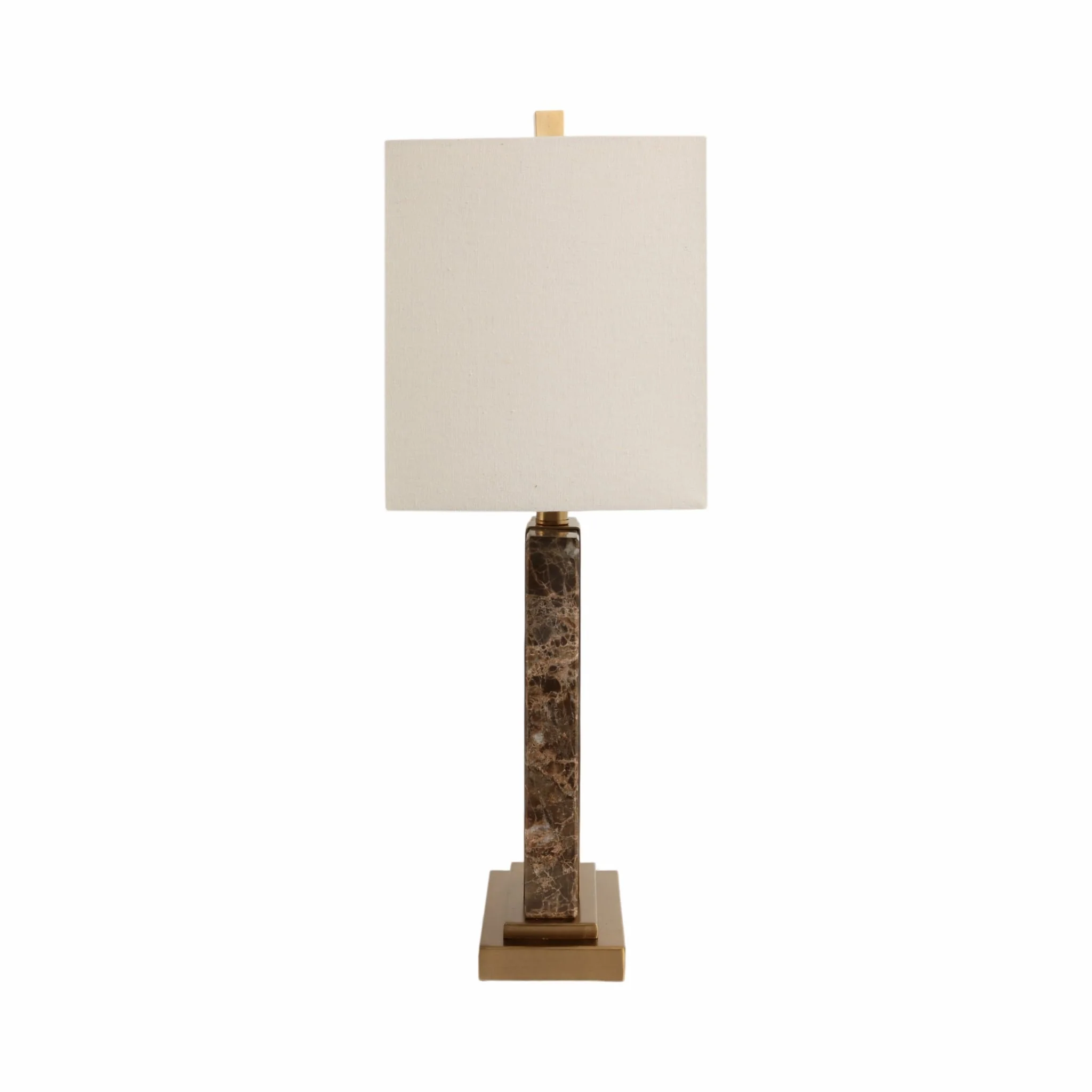 26x16" Rectangle Marble Lamp W/ Antique Brass, Bro - Image 4