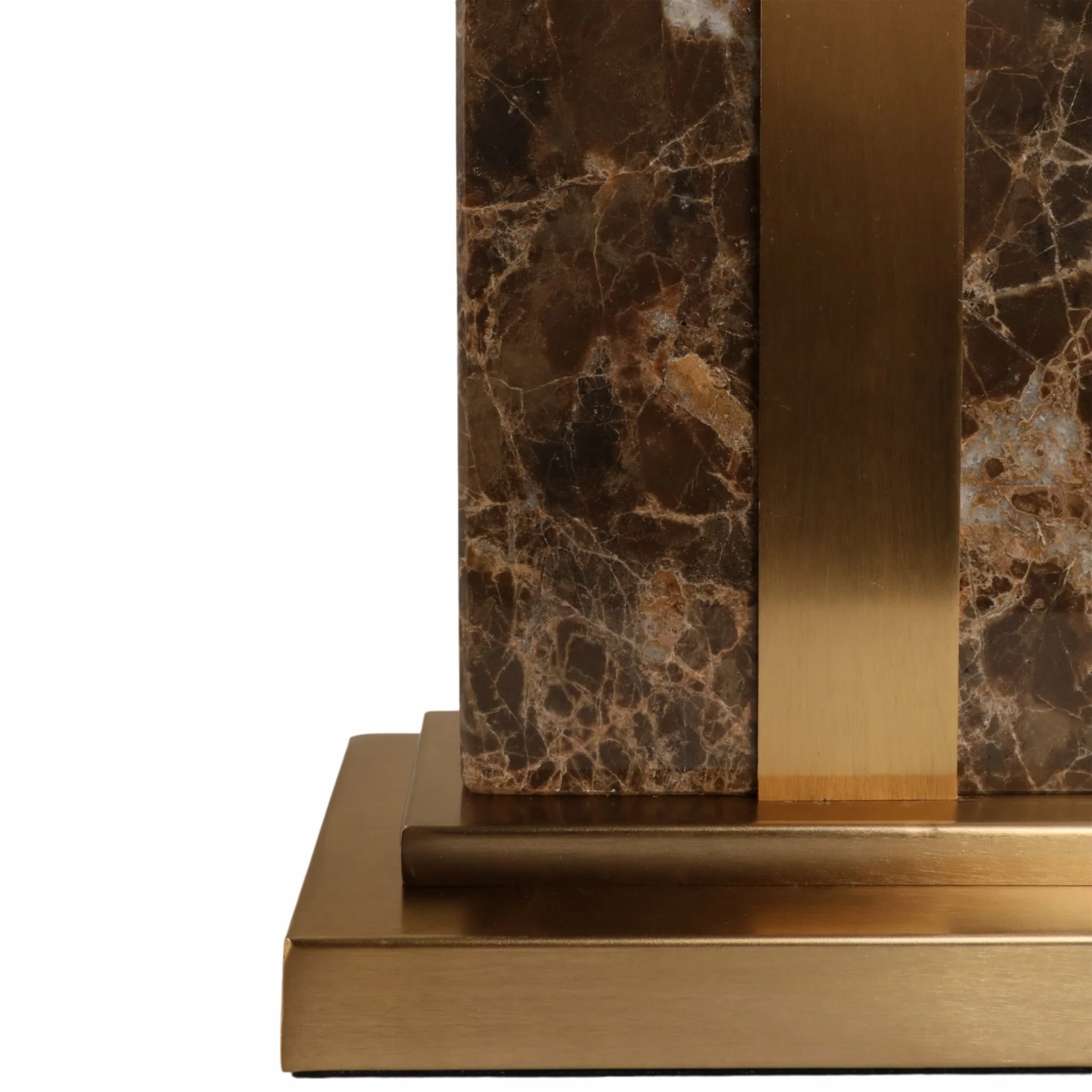 26x16" Rectangle Marble Lamp W/ Antique Brass, Bro - Image 6