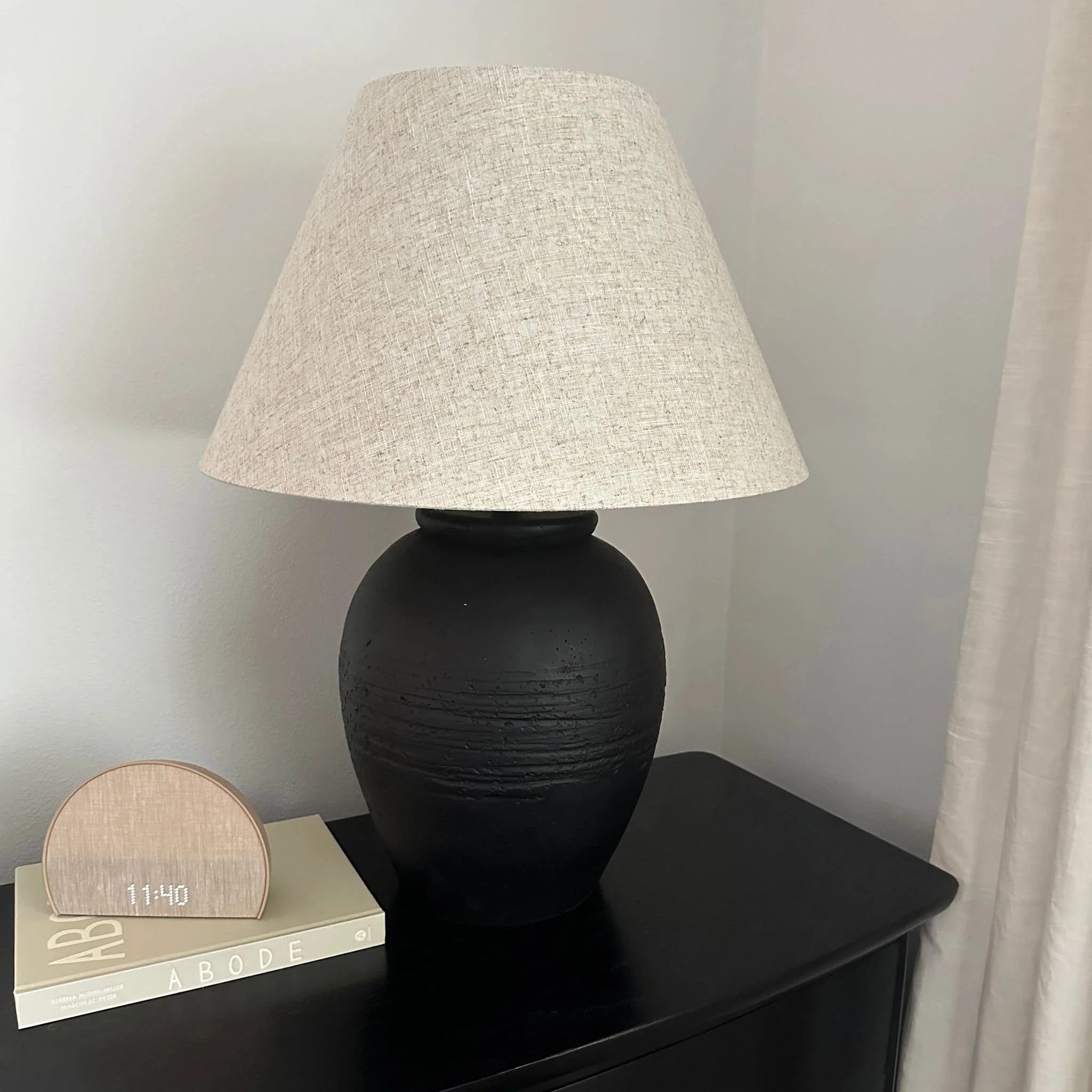 27" Artisan Jug Table Lamp Tapered Shade,blk/beige - Image 10