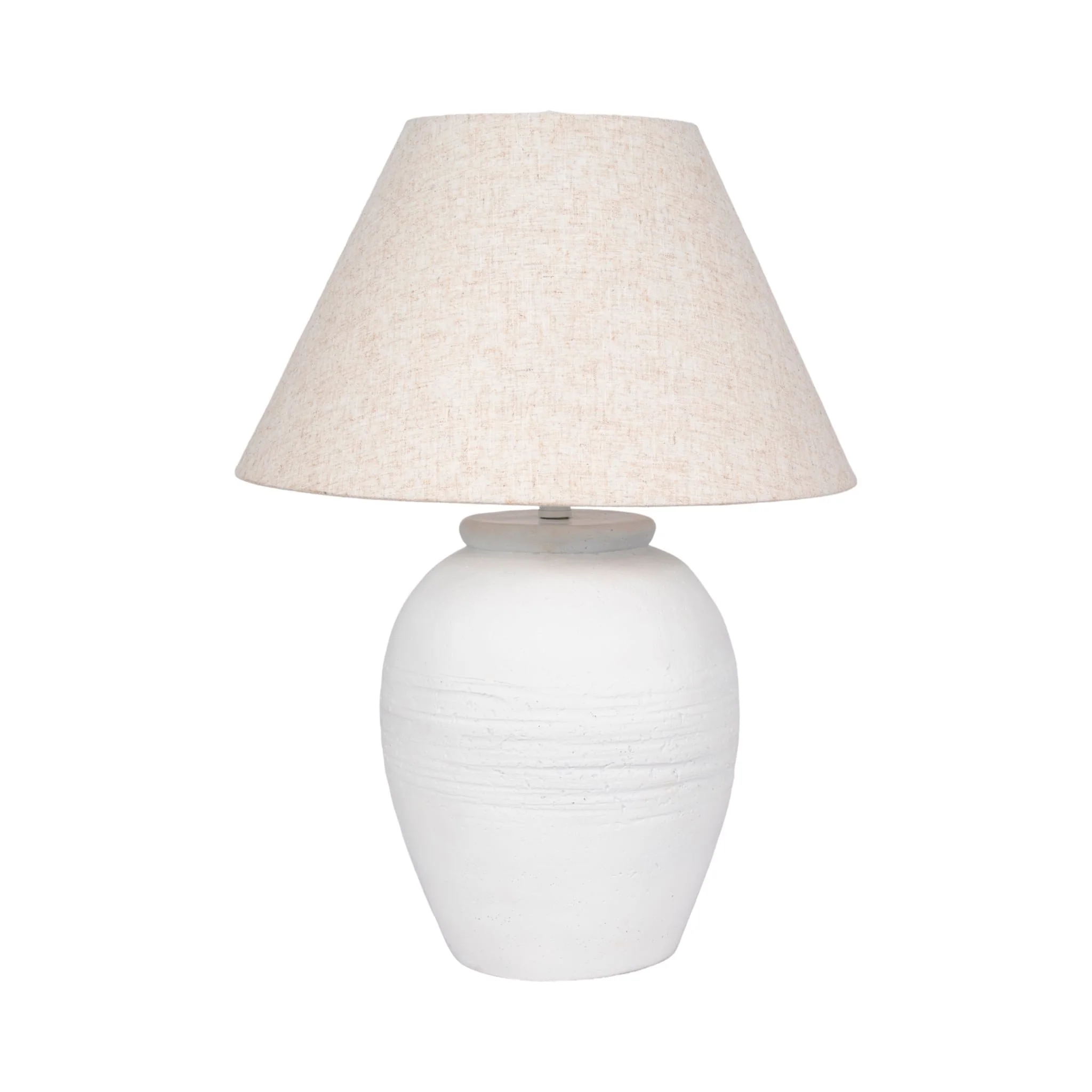 27" Artisan Jug Table Lamp Tapered Shade,wht/beige - Image 3