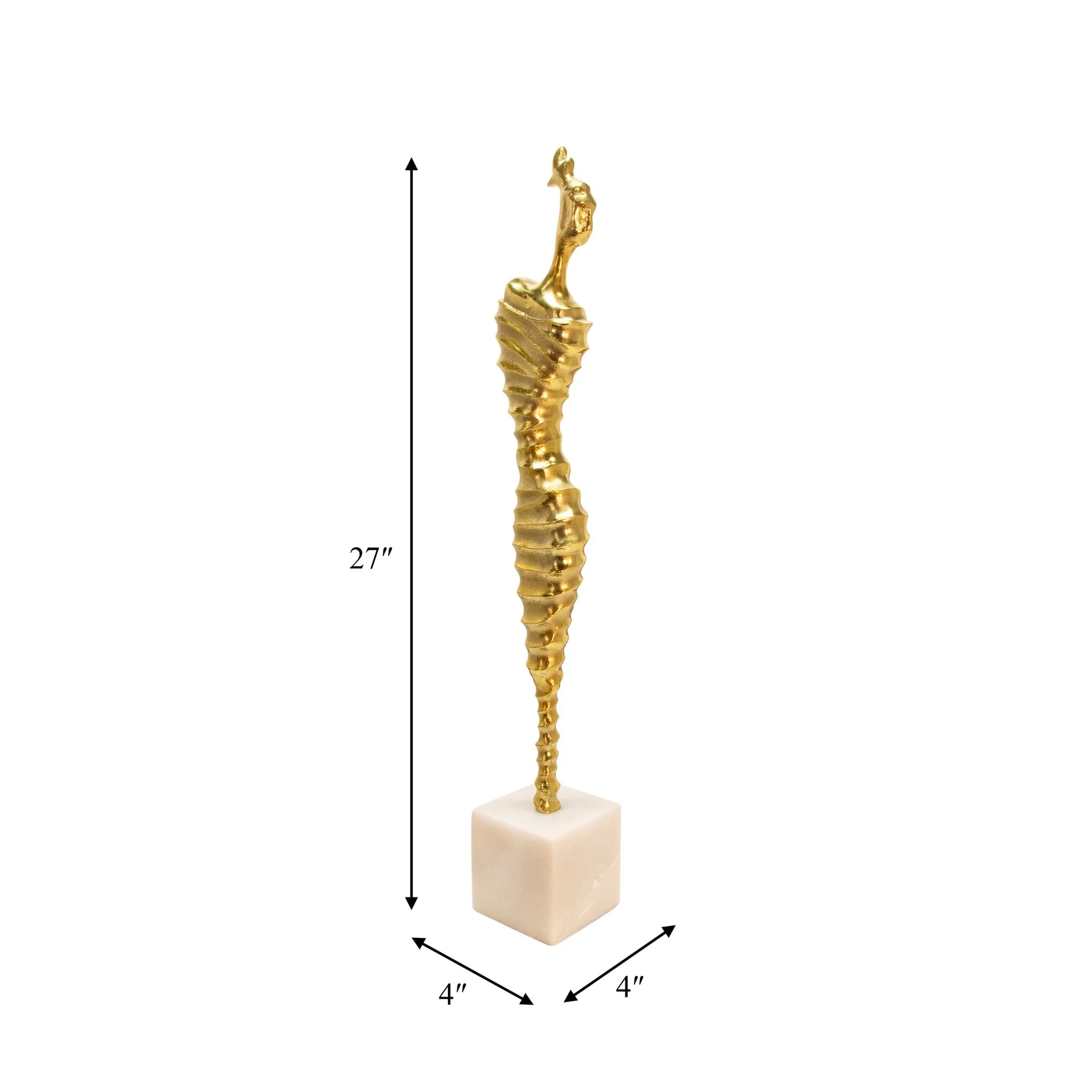27" Metal Modern Female Mummy Deco, Gold - Image 6
