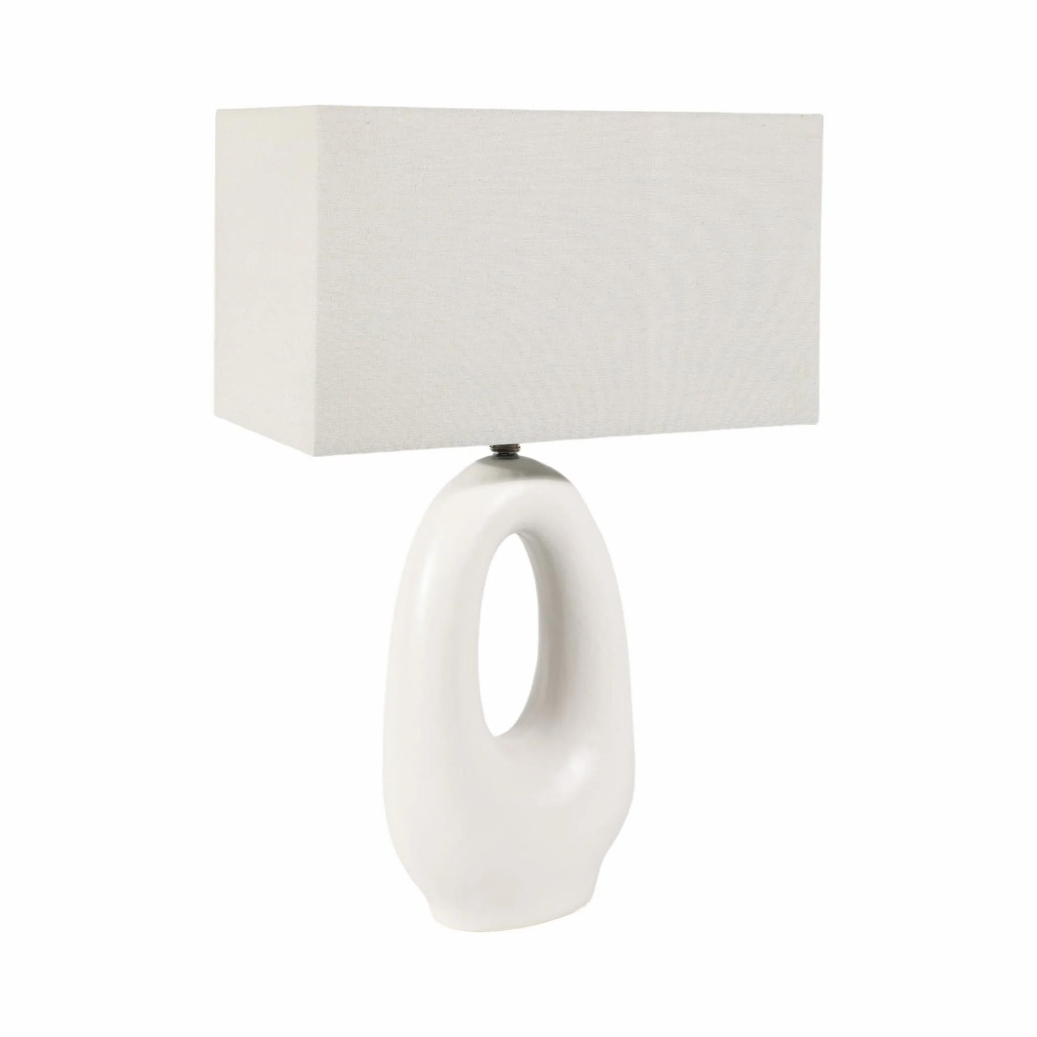 27" Open Cut-out Oval Table Lamp, White - Image 3