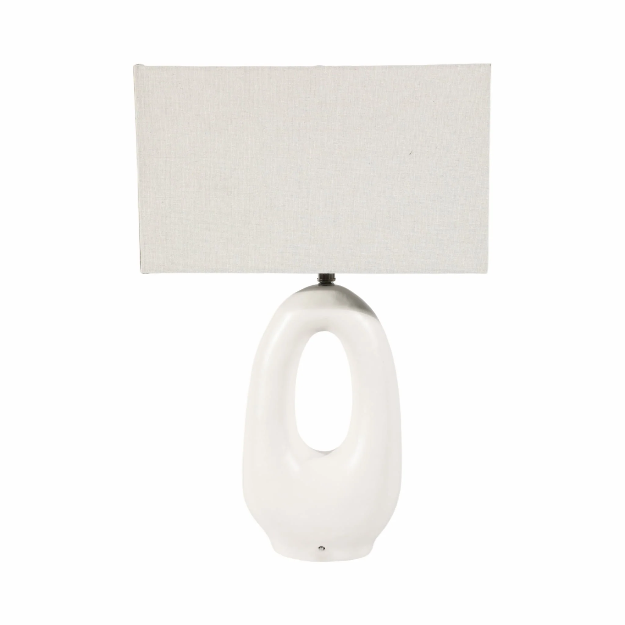 27" Open Cut-out Oval Table Lamp, White - Image 5