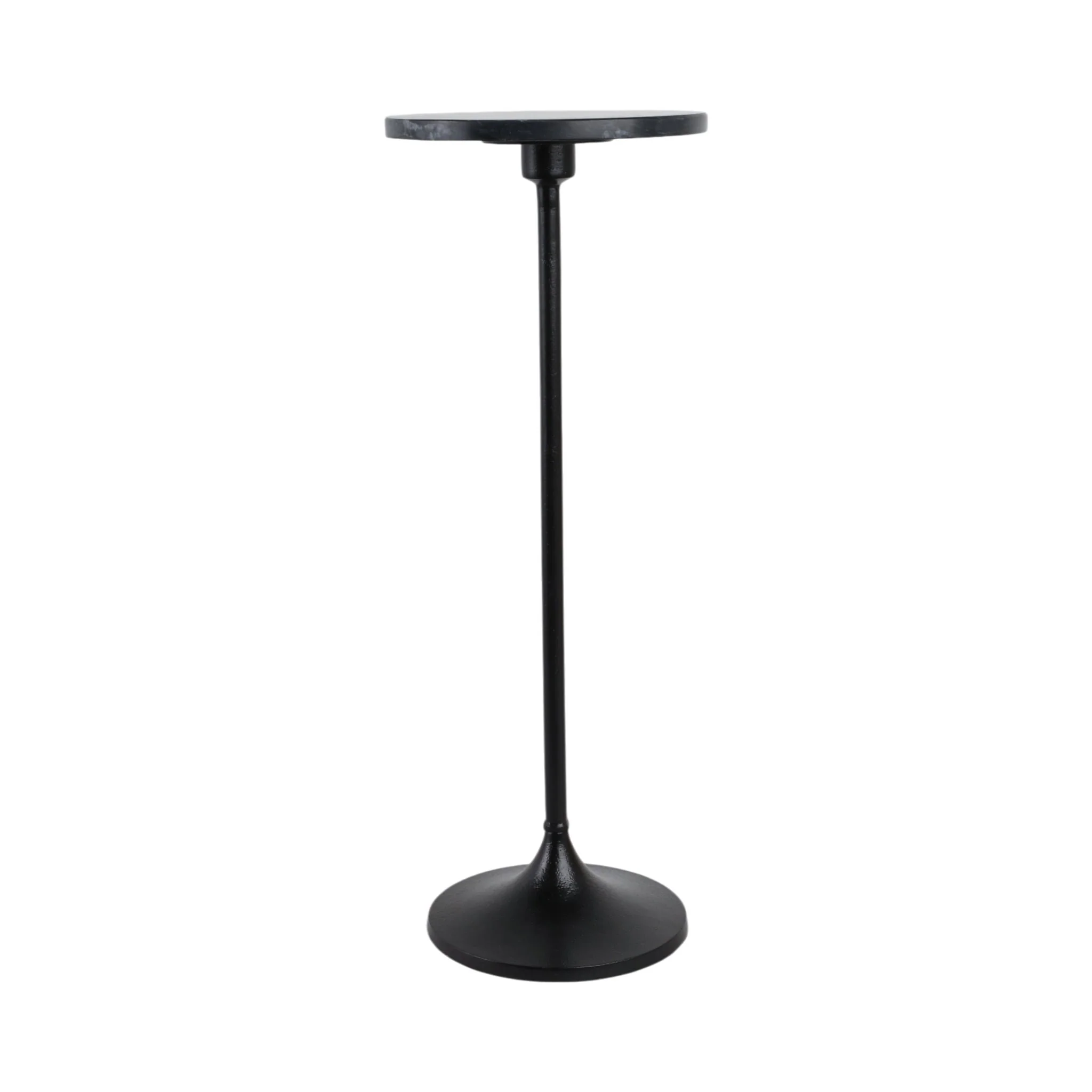 27x10" Marble Top Drink Table, Black - Image 4