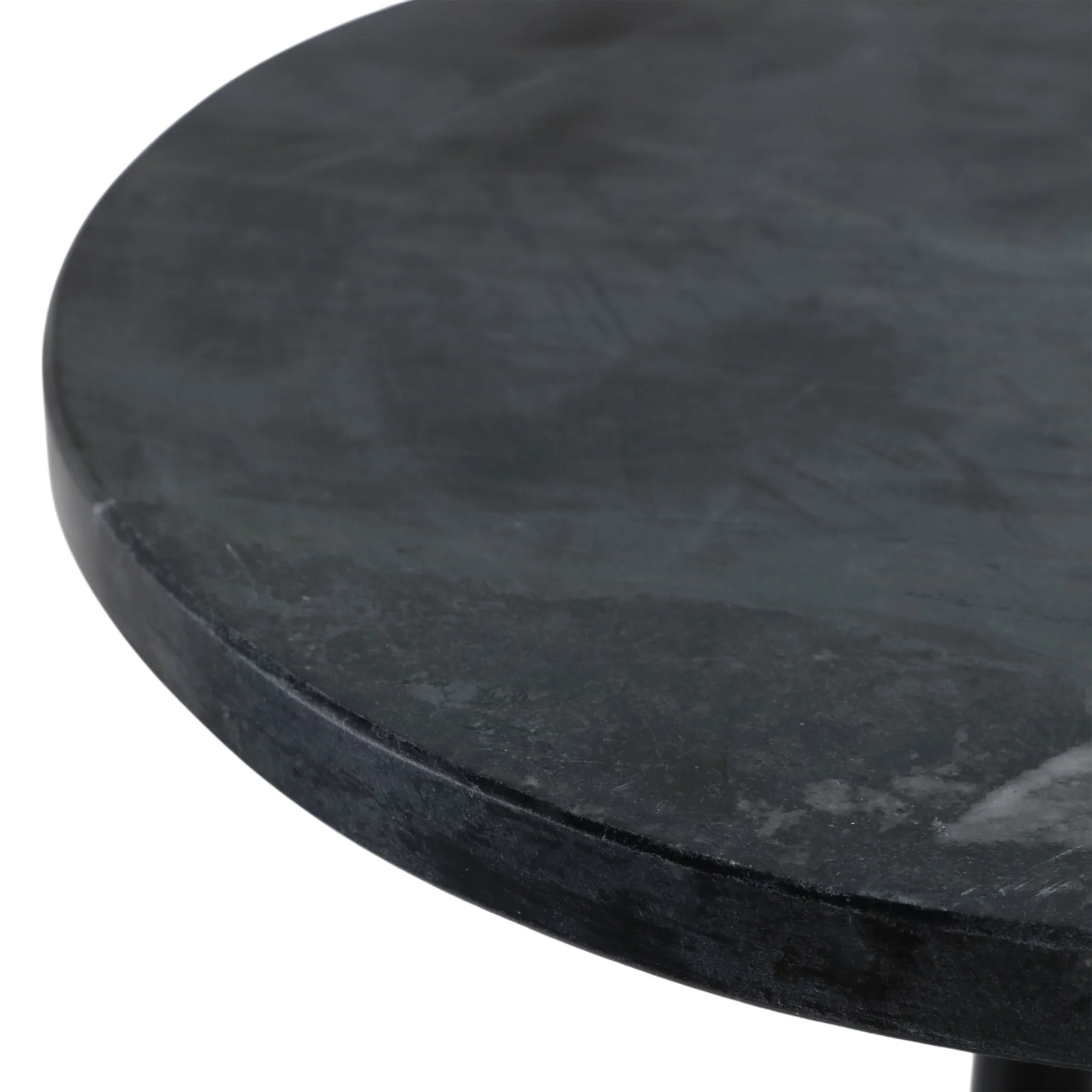 27x10" Marble Top Drink Table, Black - Image 6