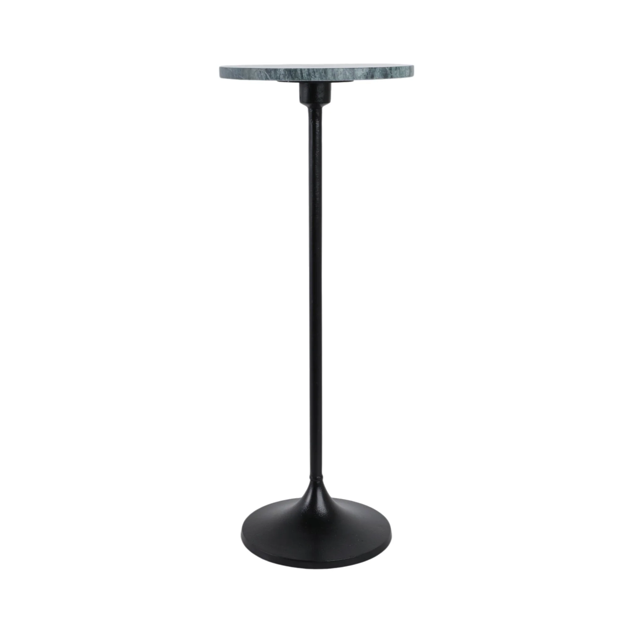 27x10" Marble Top Drink Table, Green/black - Image 3
