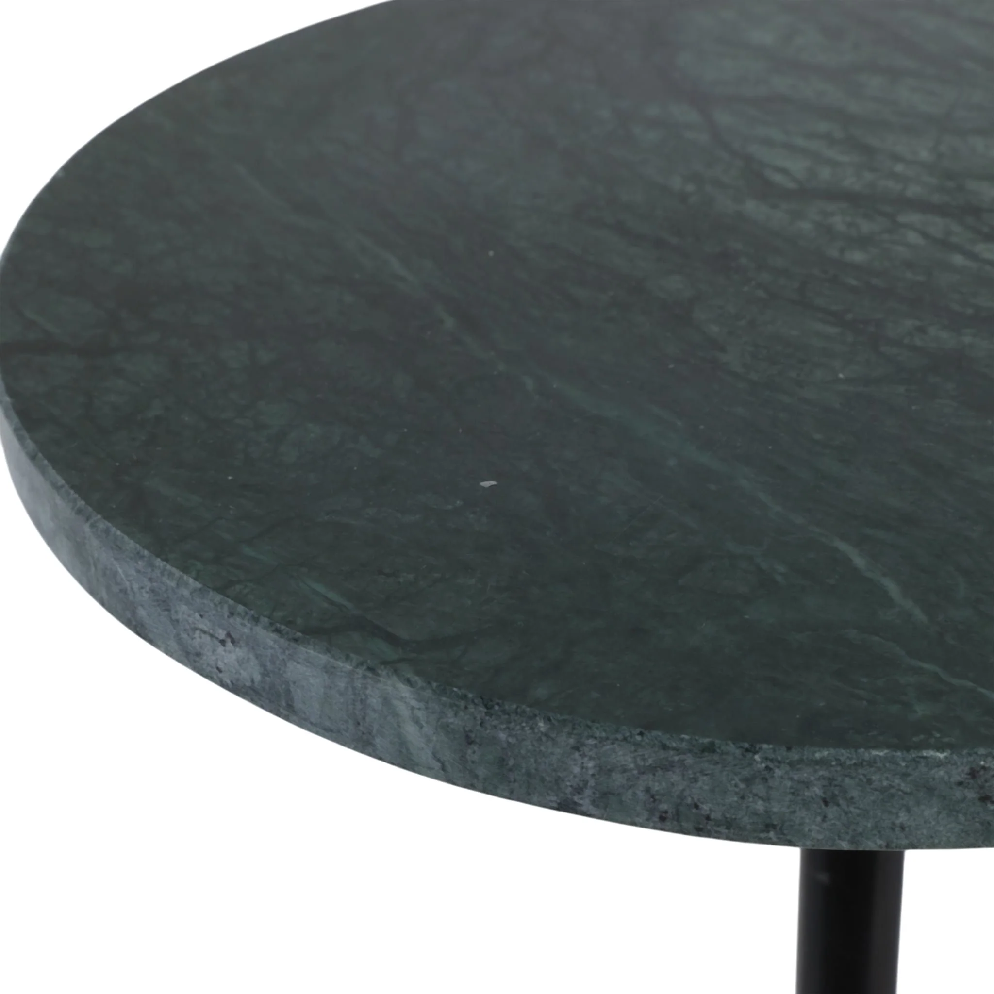 27x10" Marble Top Drink Table, Green/black - Image 5