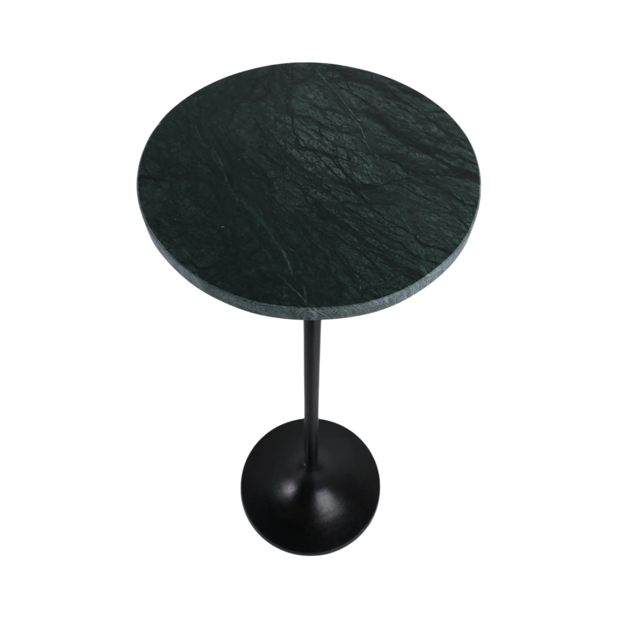 27x10" Marble Top Drink Table, Green/black - Image 6