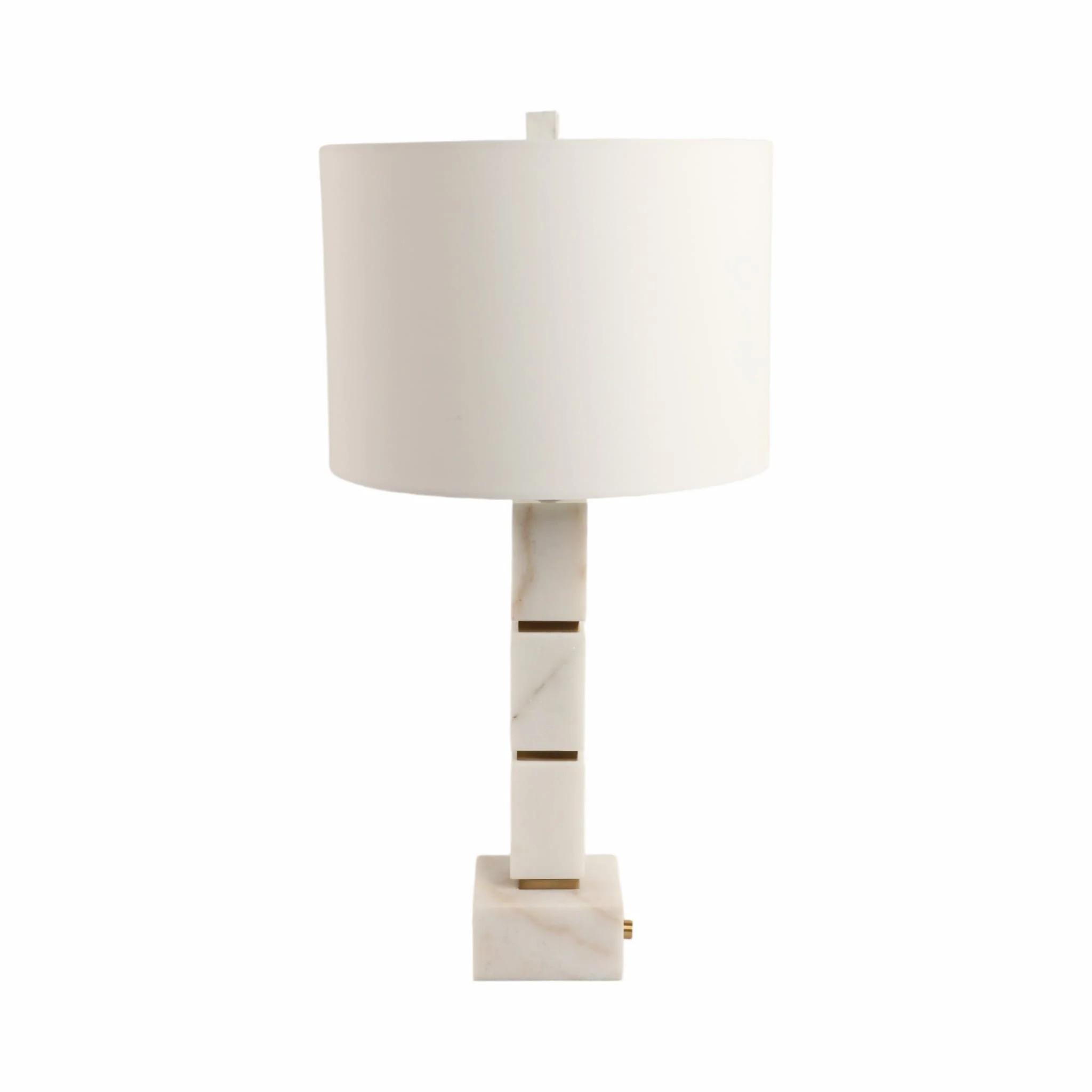 27x14" Stacked Marble Cubes Lamp Base Switch, Whit - Image 4
