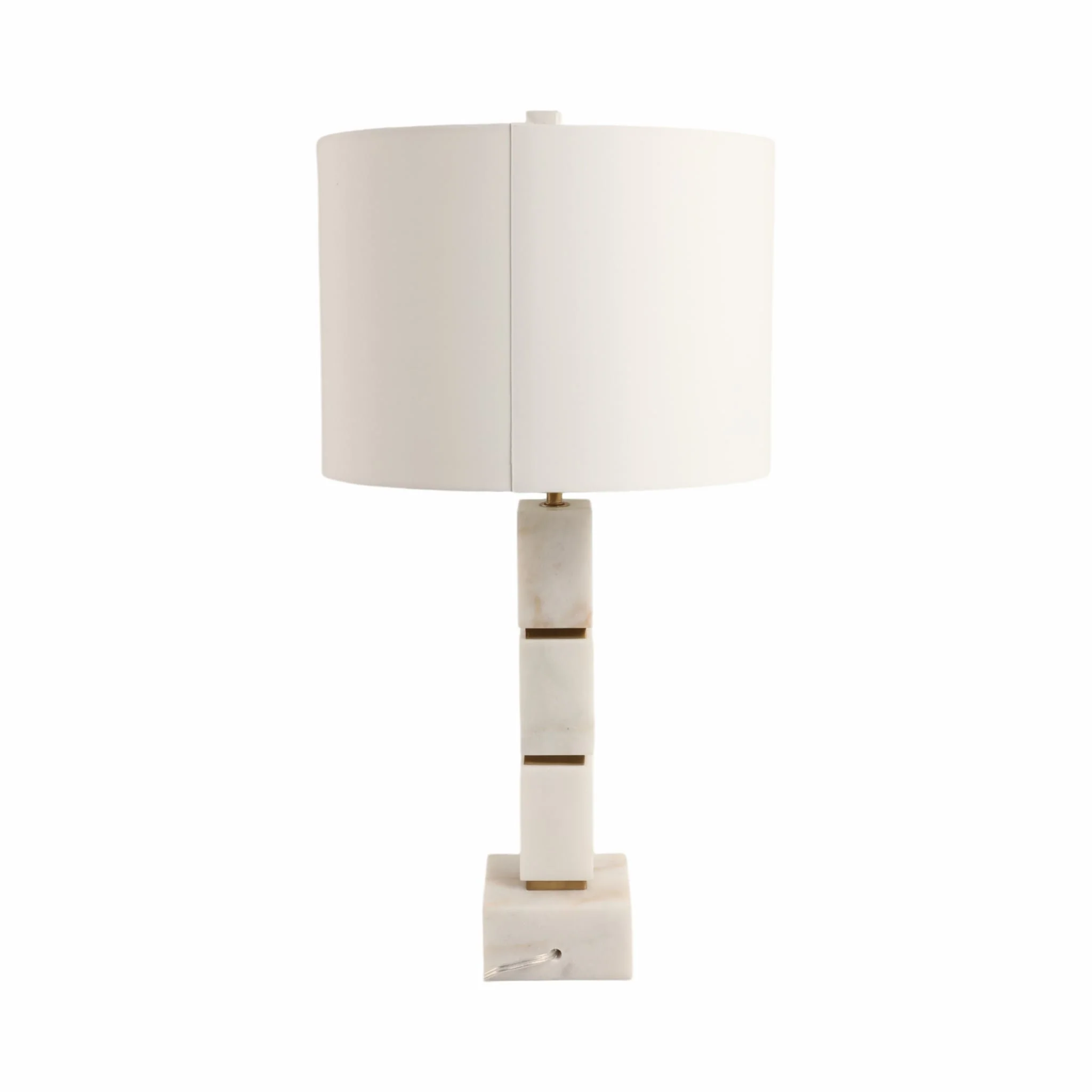 27x14" Stacked Marble Cubes Lamp Base Switch, Whit - Image 5